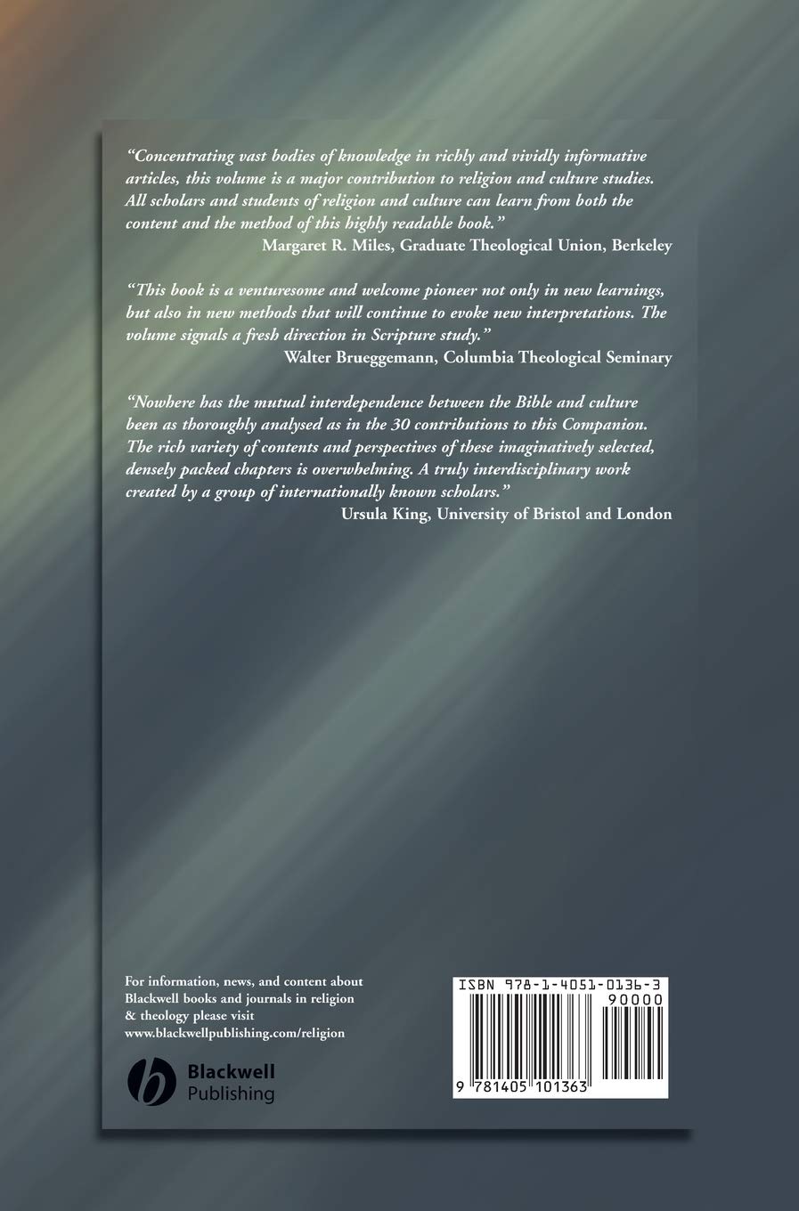 The Blackwell Companion to the Bible and Culture - Wiley Blackwell Religion Series | Biblical Studies Reference Book for Scholars, Students & Theology Research