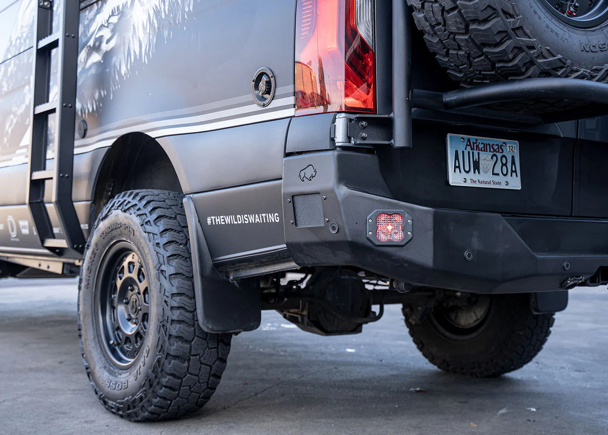 ROAMBUILT Heavy Duty Rear Bumper Replacement for 2019-2024 Mercedes Sprinter Van - Durable Steel Protection for Cargo Vans & Campers