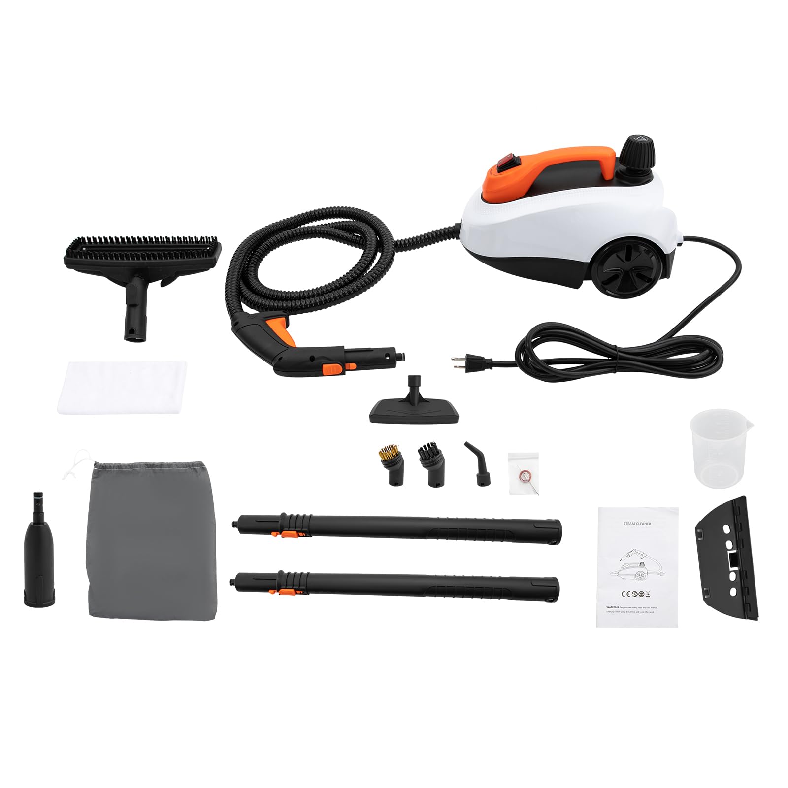 1800W Powerful Steam Cleaner for Home & Car - Electric Steam Mop for Carpets, Floors, Sofa & Car Detailing - High Pressure Deep Cleaning with Rolling Tool Set - US Stock - Perfect for Pet Hair, Stains & Sanitizing