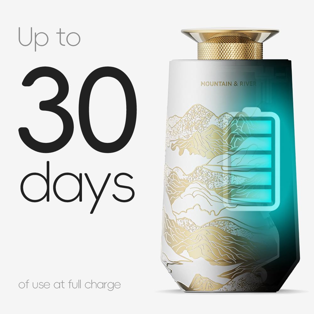 Premium Smart Car Air Freshener Diffuser with 7 Luxury Hotel-Scented Essential Oils | Rechargeable Waterless Aroma Diffuser with Auto On/Off | Perfect Car Accessory Gift for Men & Auto Enthusiasts | Ideal for Road Trips, Commuting & Vehicle Interior Refresh