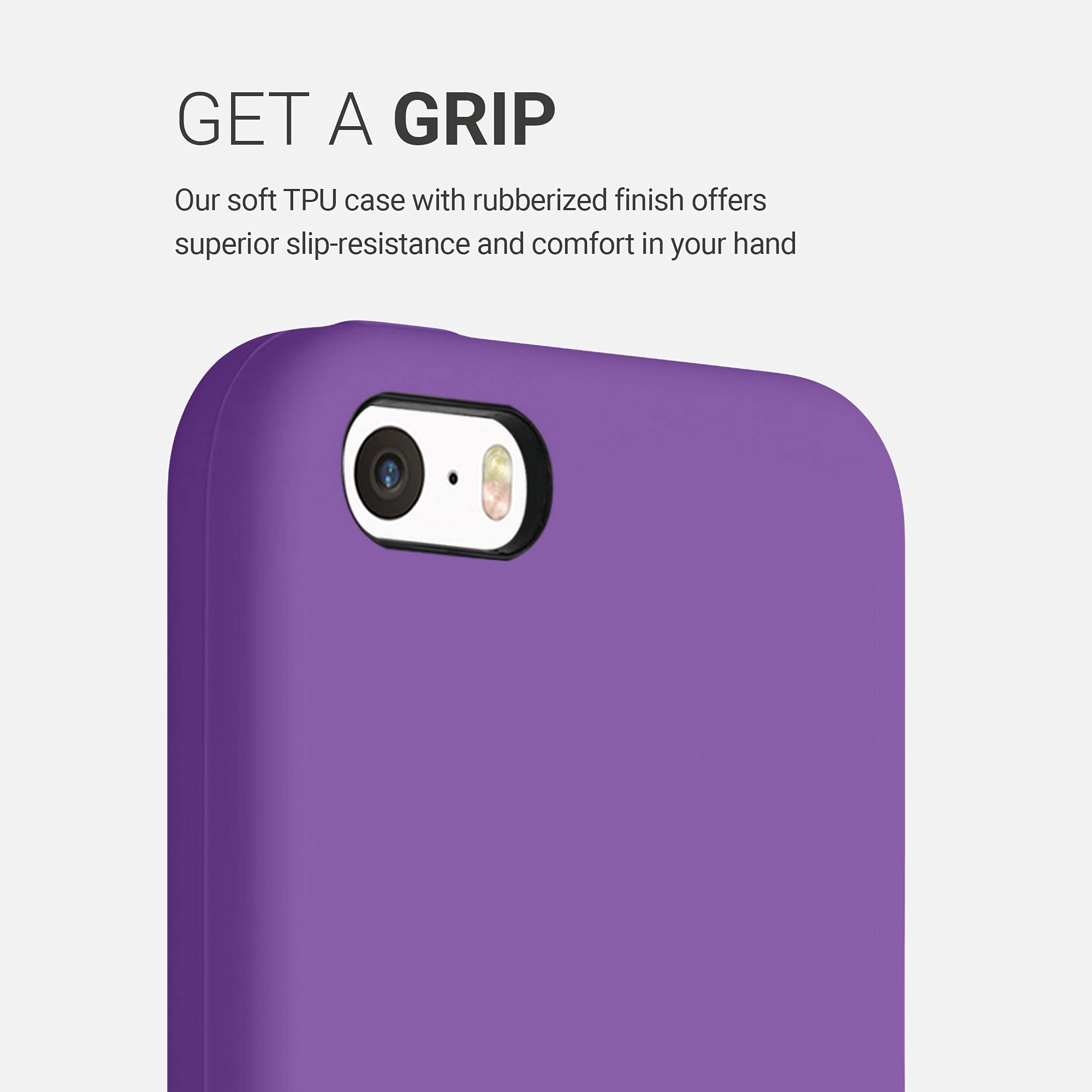kwmobile Soft TPU Silicone Phone Case Compatible with Apple iPhone SE (1st Gen 2016) / iPhone 5 / iPhone 5S - Orchid Purple Protective Cover with Non-Slip Grip - Perfect for Everyday Use & Outdoor Activities