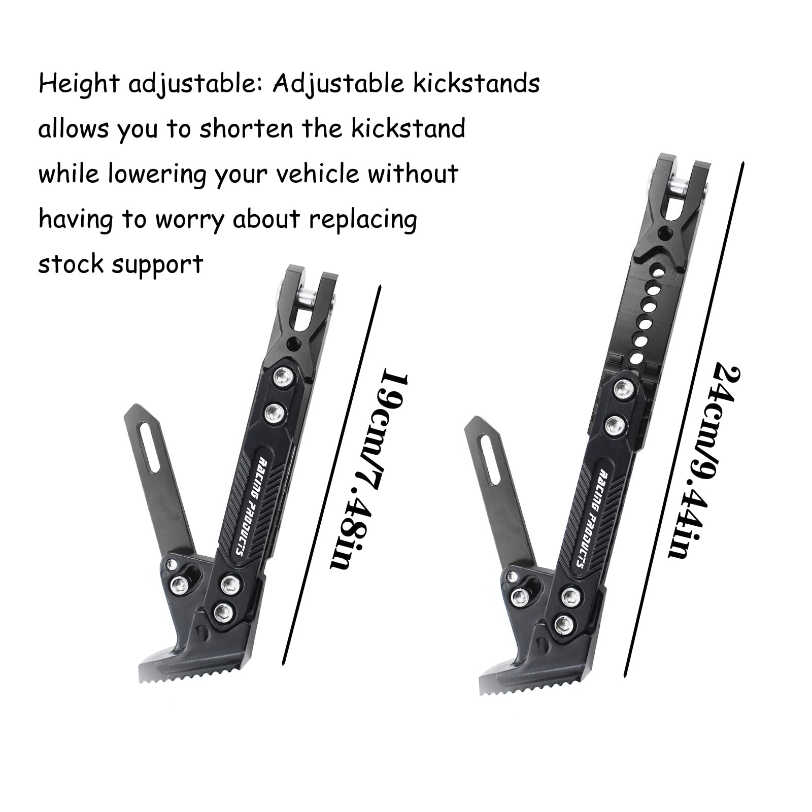 Universal Motorcycle Kickstand - CNC Aluminum Alloy Adjustable Side Stand for Scooters, Pit Bikes & Motocross | Durable Foot Support for Parking & Maintenance