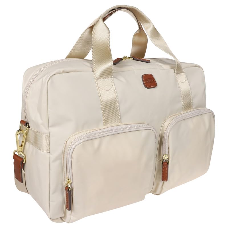 Bric's X-BAG 18-Inch Cargo Duffle Bag - Premium Travel & Weekender Carry-On with Luggage Sleeve - Durable Satin Nylon for Business Trips & Weekend Getaways - Beige