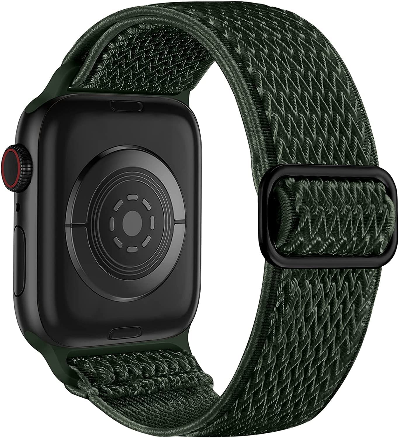 Lerobo Elastic Stretch Nylon Solo Loop Band for Apple Watch Ultra 2 49mm, Series 9/8/7/SE 45mm, 6/5/4/SE 44mm, 10/46mm, 3/2/1/42mm - Soft Braided Sport Strap for Men & Women (Green) | Perfect for Workouts, Running & Everyday Wear