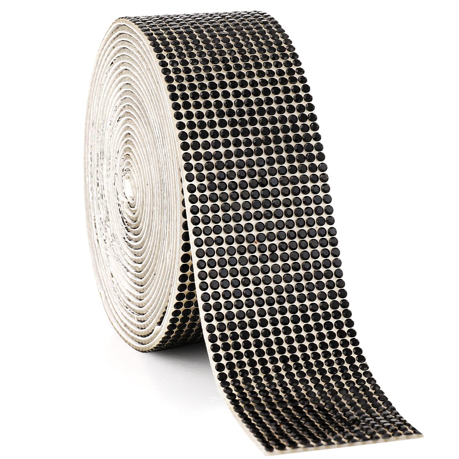 Self-Adhesive Black Rhinestone Diamond Ribbon - 2mm Sparkling Crystal Stickers for Car Decoration, DIY Crafts, Phone Cases, Nail Art & Home Decor (1.2
