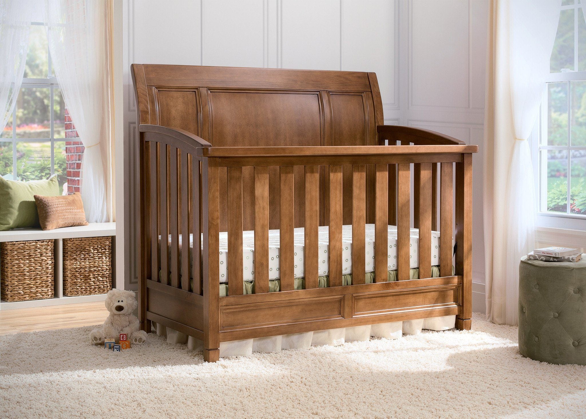 Kingsley Convertible Crib and Changer - 3-in-1 Baby Nursery Furniture Set for Newborns to Toddlers | Perfect for Small Spaces and Modern Nurseries