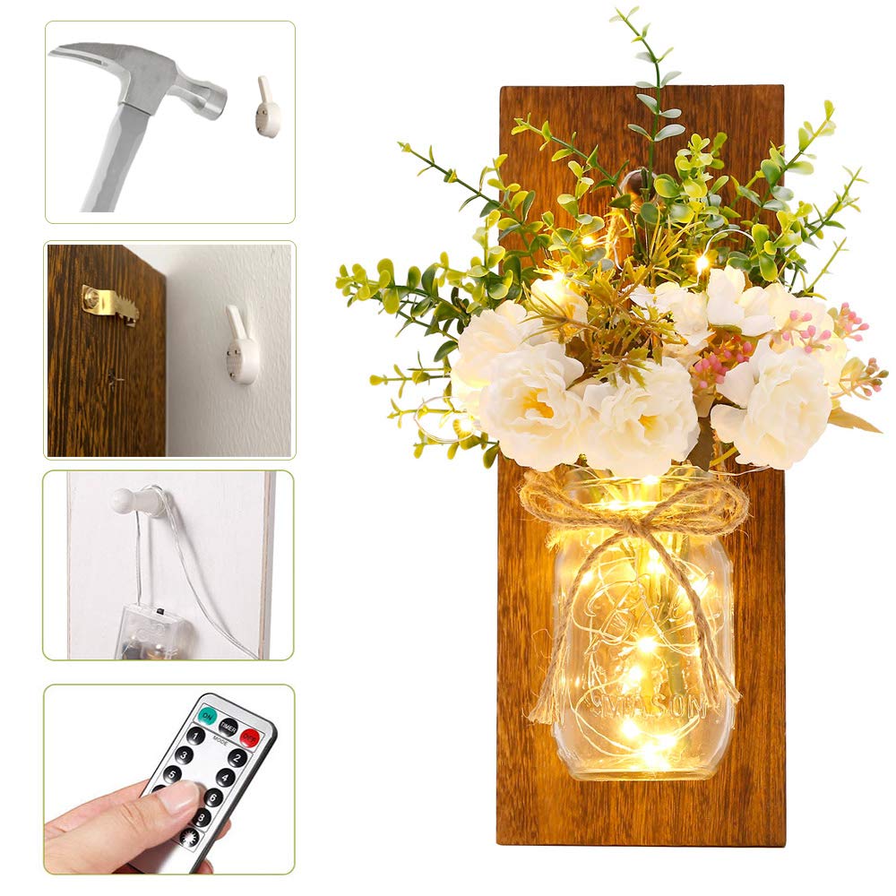 Homecor 20 Micro LED String Lights with Remote Control - 6.6ft Copper Wire Fairy Lights for Mason Jars, Table Decor, Bedroom, Wedding & Party Decorations - Warm White with Timer Function - Indoor/Outdoor Use