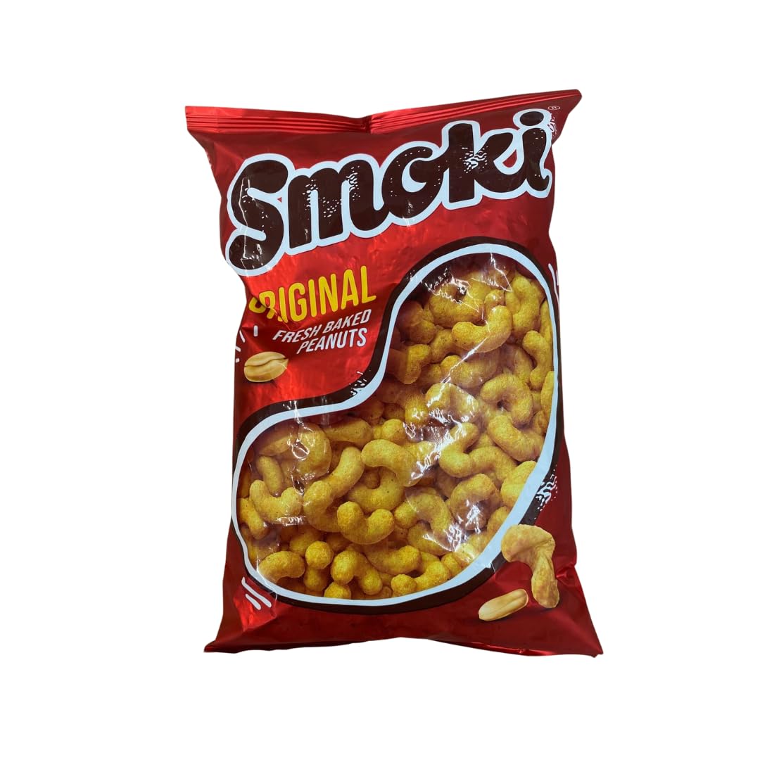 Smoki Peanut Flavored Snacks 150g - Crunchy Peanut Protein Snack for Hiking, Office & Movie Nights - Gluten-Free & Vegan Friendly