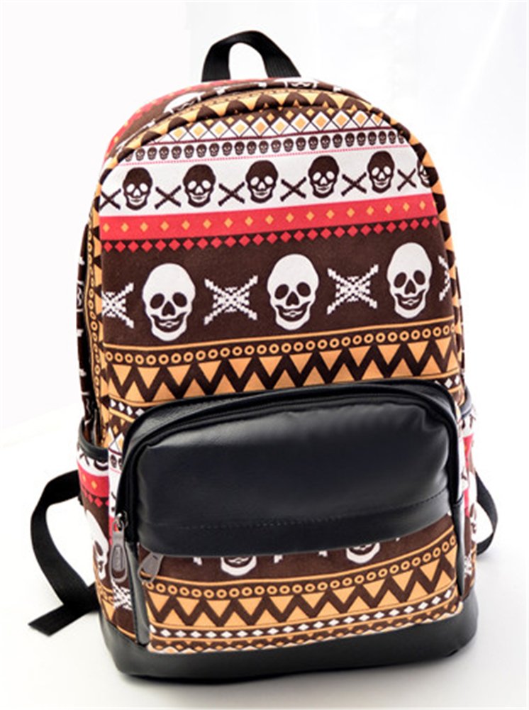 Stylish Unisex Skull Print Backpack - Durable School, Travel & Laptop Bag with Comfortable Shoulder Straps | Perfect for College, Work & Outdoor Adventures