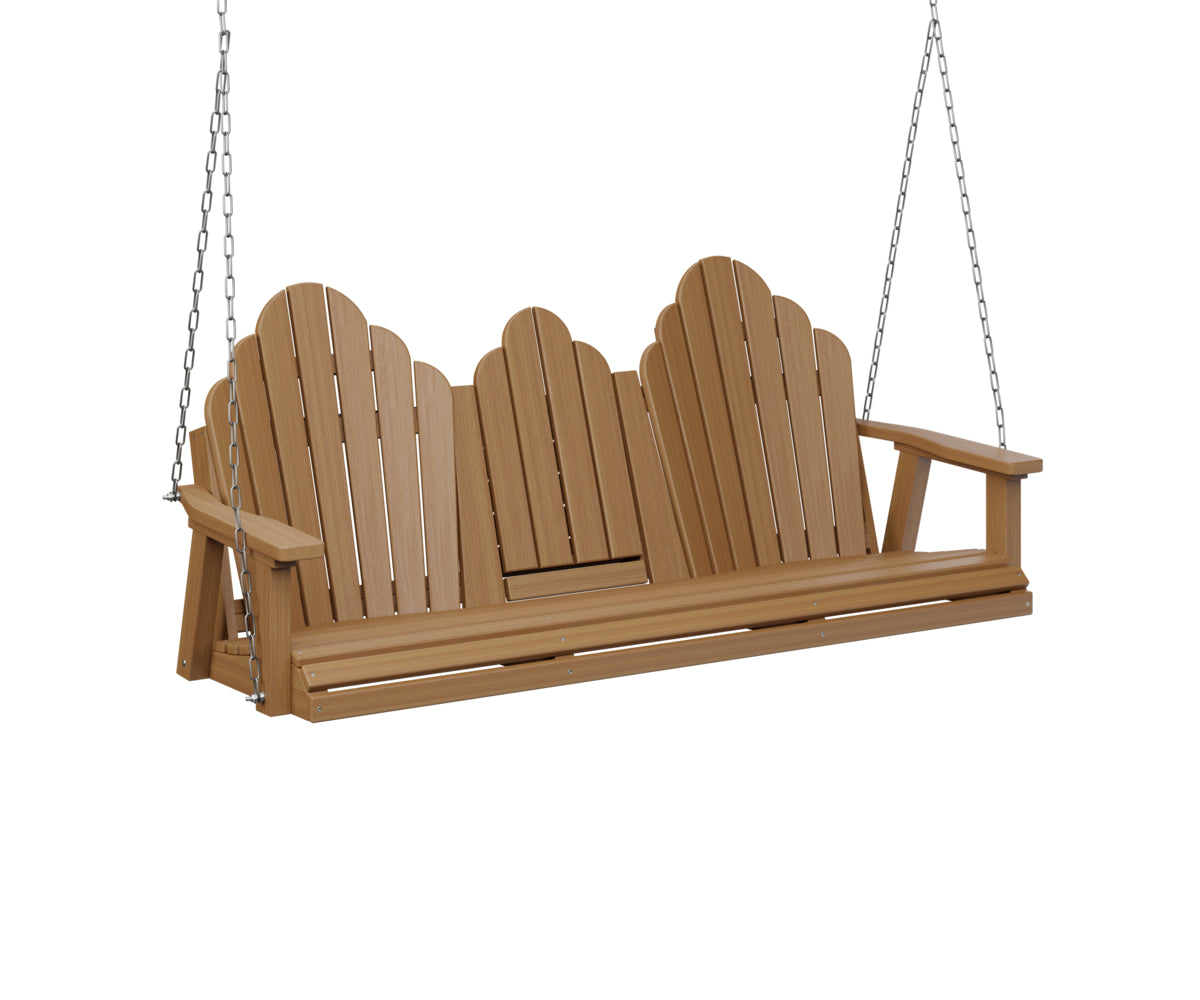 Berlin Gardens Cozi Back 3-Seat Porch Swing with Cup Holder Console - Perfect for Outdoor Patio, Garden, and Backyard Relaxation