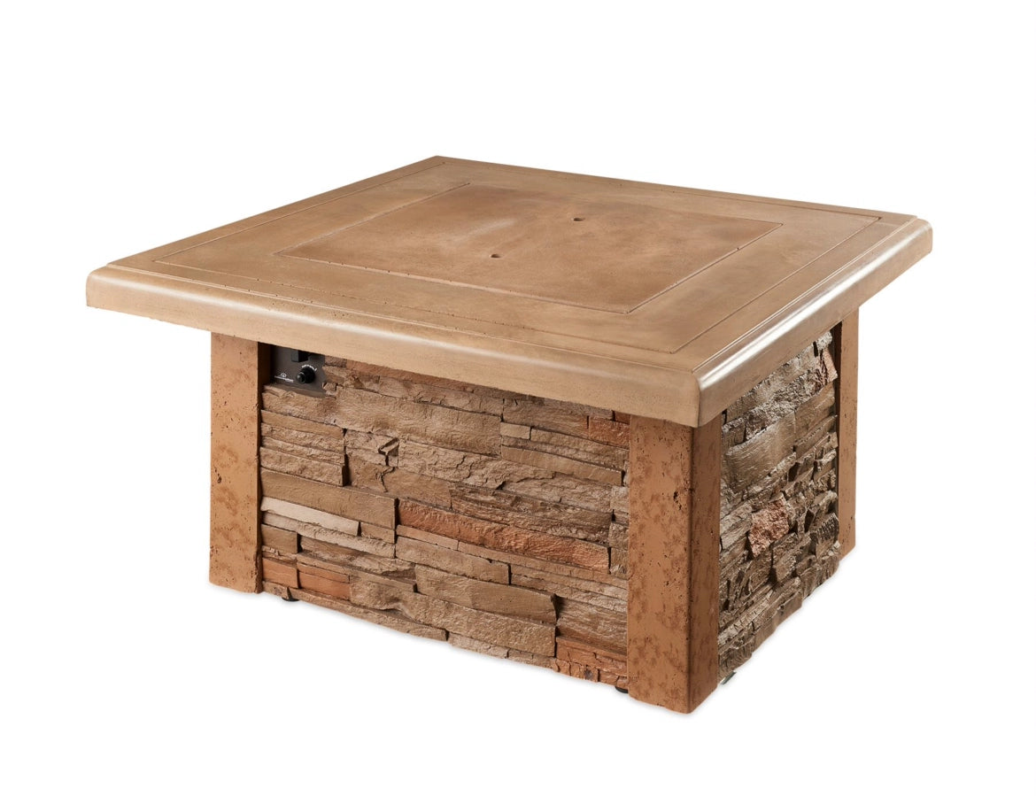 The Outdoor Greatroom Company Sierra Square Gas Fire Pit Table - Outdoor Patio Heater for Backyard, Deck, and Garden - Perfect for Entertaining and Relaxing