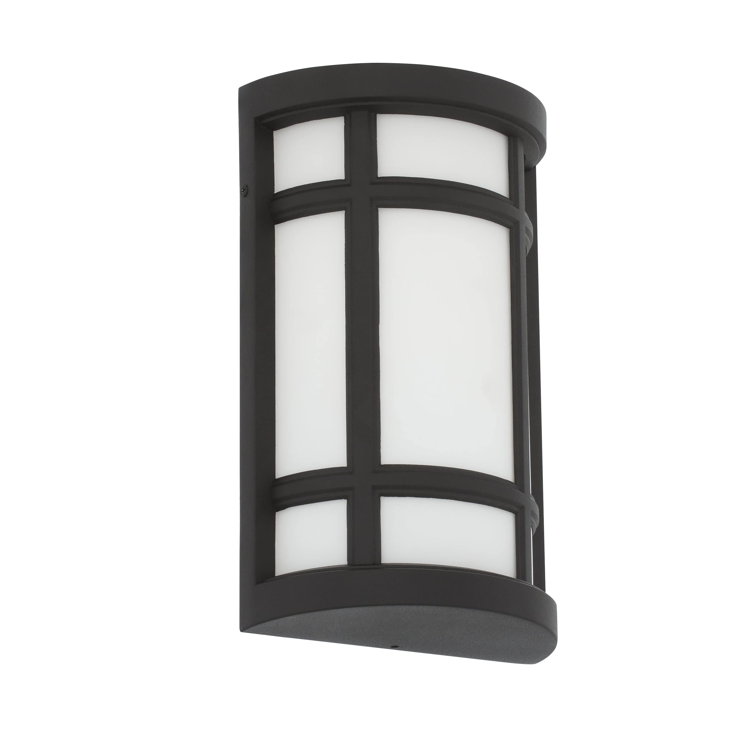 Logan Square 2-Light Outdoor Wall Lantern Sconce with Opal Glass Shade - Matte Black Finish - Weatherproof Exterior Lighting for Porch, Patio & Entryway - Model 34121-BK