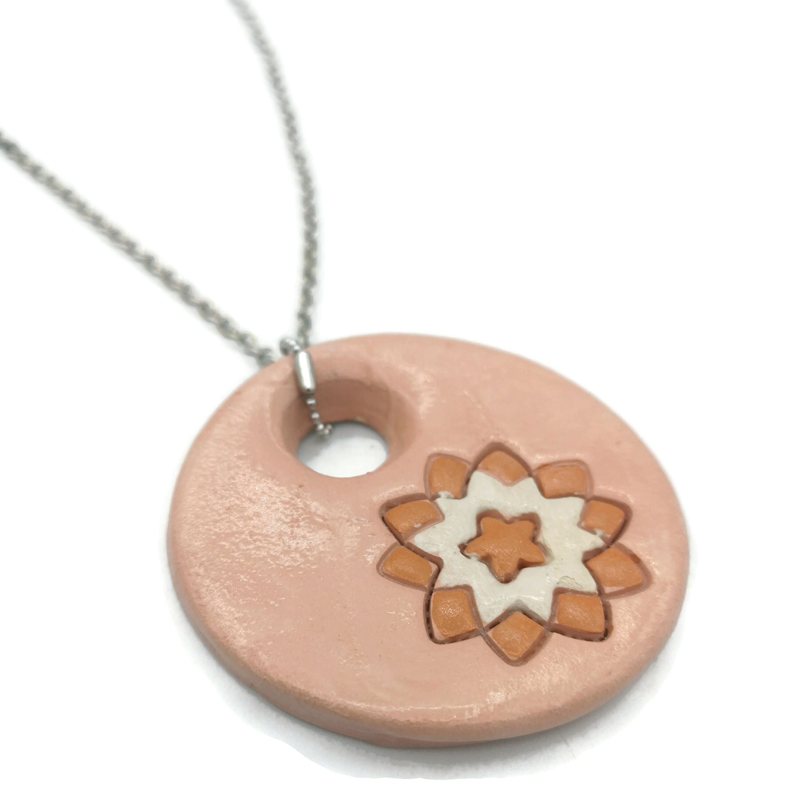 Handmade Bohemian Statement Necklace for Women - Extra Large Ceramic Pendant Jewelry | Perfect for Festivals, Parties & Boho Fashion Outfits