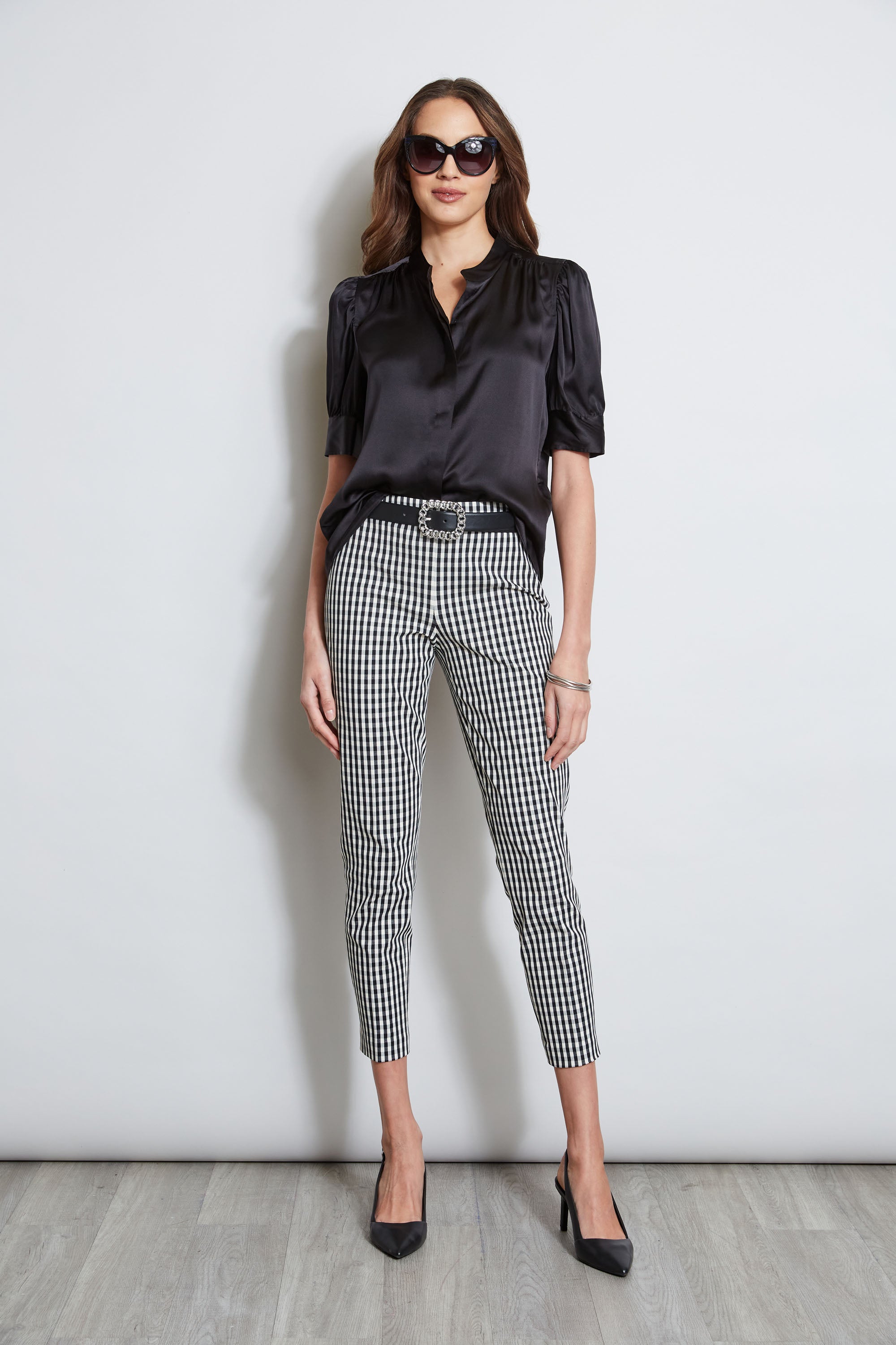 Silk Satin Ruched Sleeve Blouse for Women - Elegant Work Shirt & Party Top - Perfect for Office, Date Night & Special Occasions