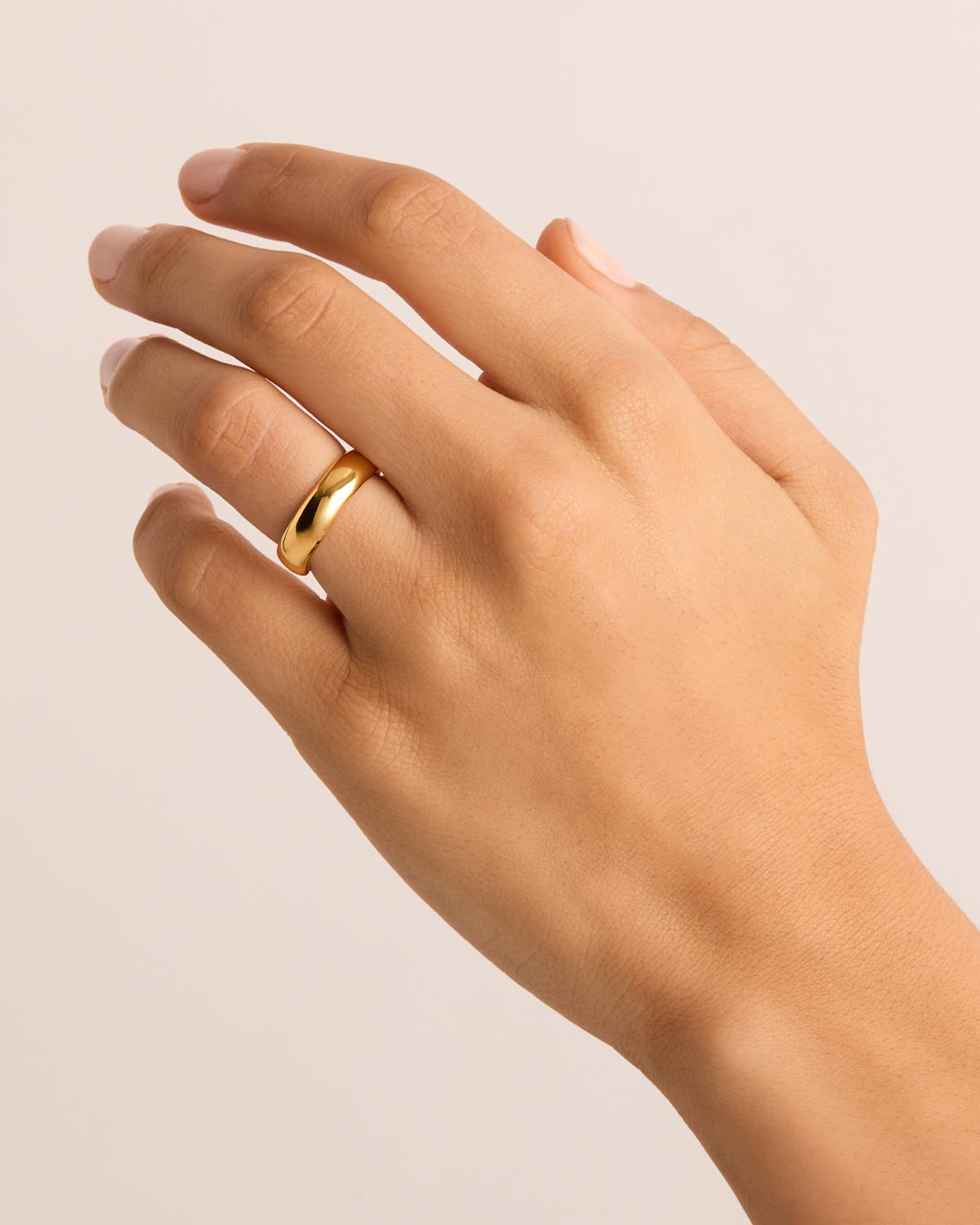 18K Gold Vermeil Bold Love Ring for Women - Elegant Stackable Band for Anniversary, Valentine's Day & Everyday Wear
