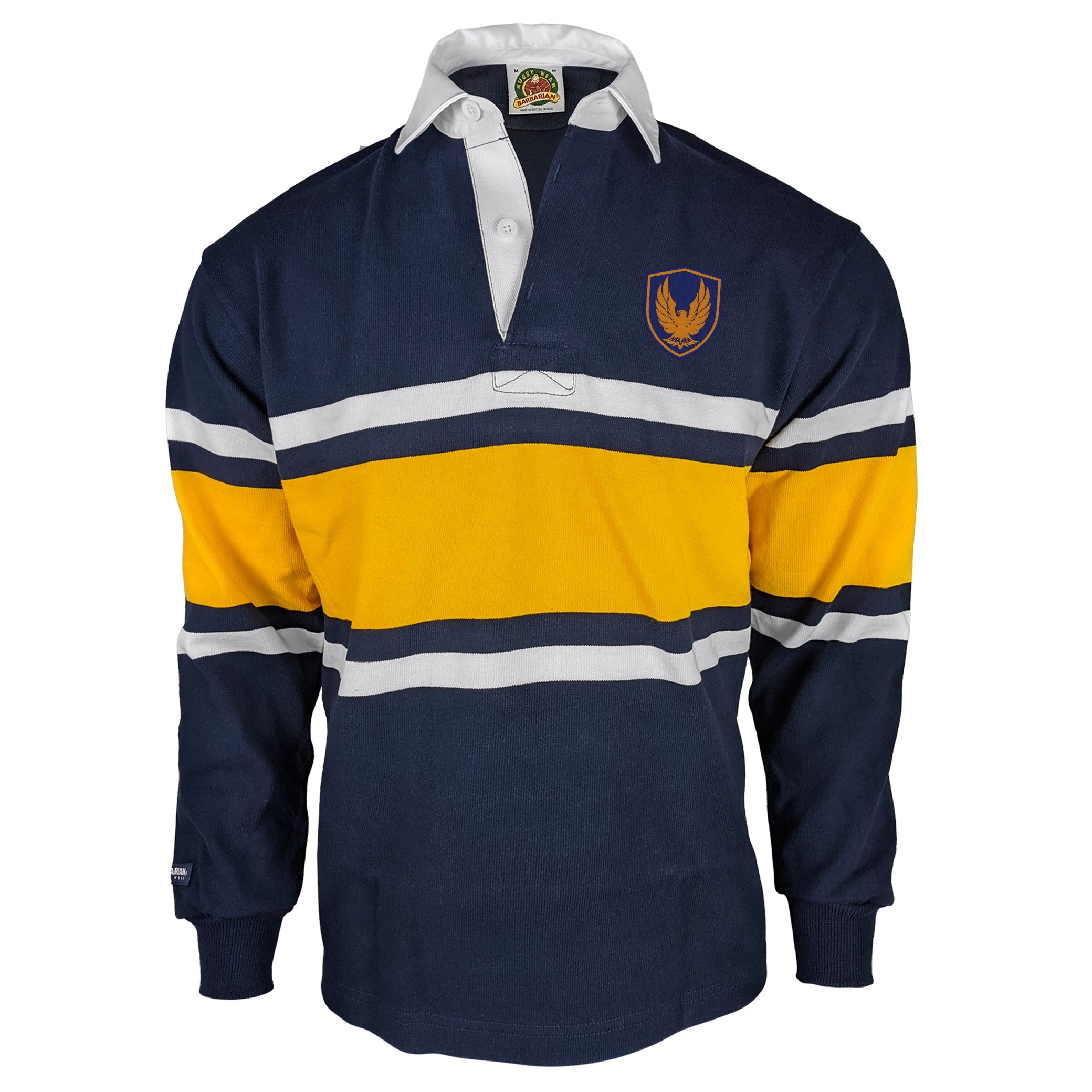 Men's Rugby Jersey - Collegiate Stripe Design - Breathable & Durable Sportswear - Perfect for Rugby Matches, Training & Casual Wear