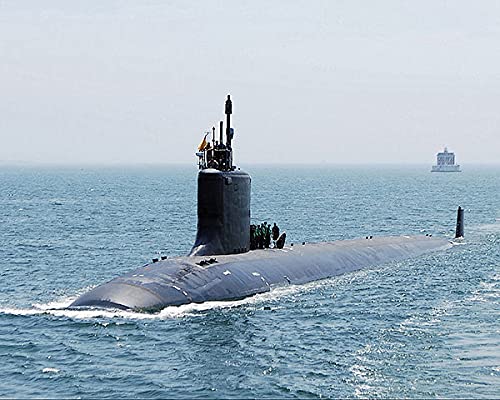 USS New Mexico SSN-779 Submarine Photo Print - US Navy River Thames Scene - Home & Office Decor