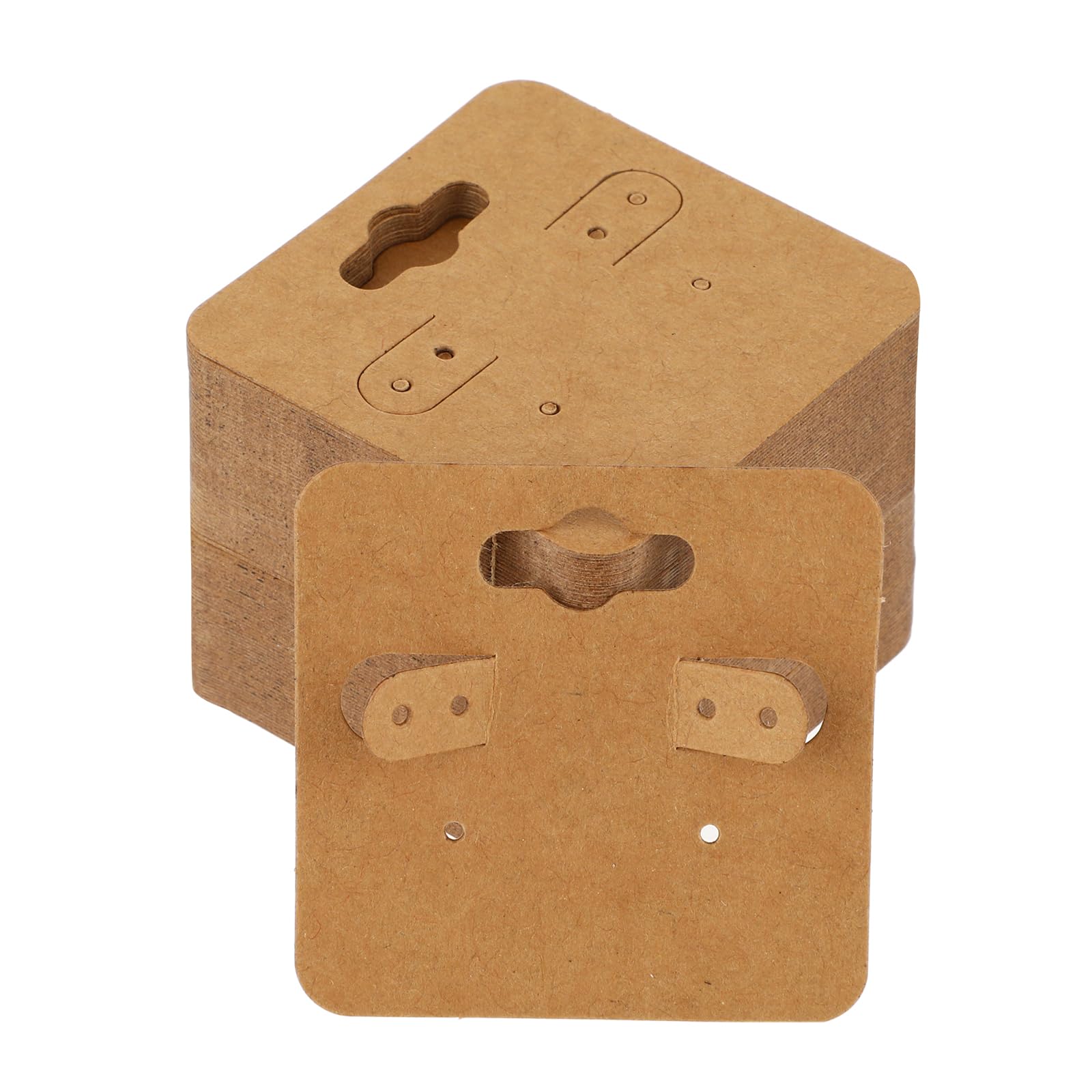 100 Pcs Kraft Earring Display Cards with 6 Holes - Blank Jewelry Packaging & Holder for Earrings - Durable Cardboard Earring Cards for Retail Stores, Craft Shows & Online Boutiques (Brown) - Perfect for Organizing, Displaying & Selling Hanging Earrings