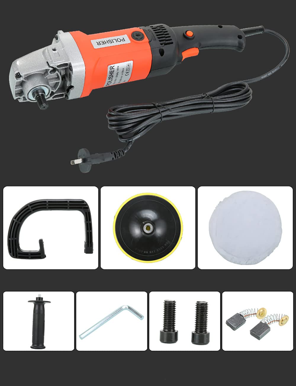 1400W Electric Car Polisher Waxing & Sealing Machine - Household Marble Tile Floor Repair & Beauty Polishing Tool for Auto Detailing & Home Renovation