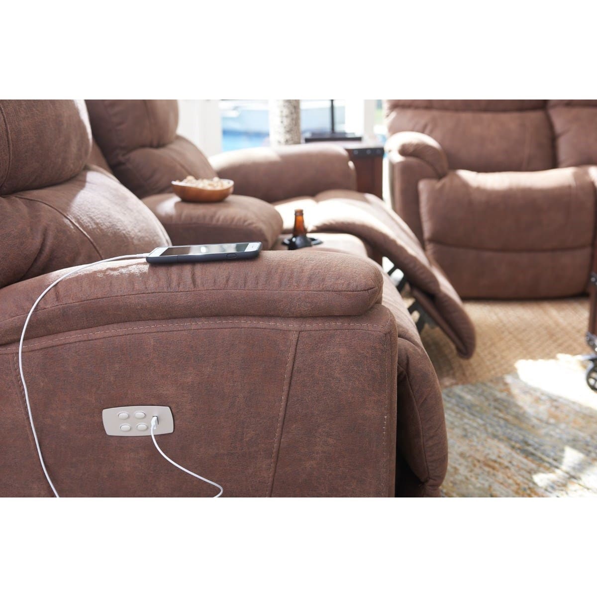 La-Z-Boy Trouper Reclining Sofa Collection - Power Lift Recliner with USB Charging, Plush Comfort for Living Room, Home Theater & Family Room Relaxation