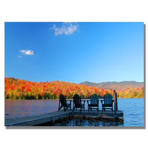 Nicole Dietz The Adirondack Viewpoint Canvas Wall Art - 30x47 Inch Landscape Painting for Living Room, Bedroom & Office Decor | Trademark Fine Art