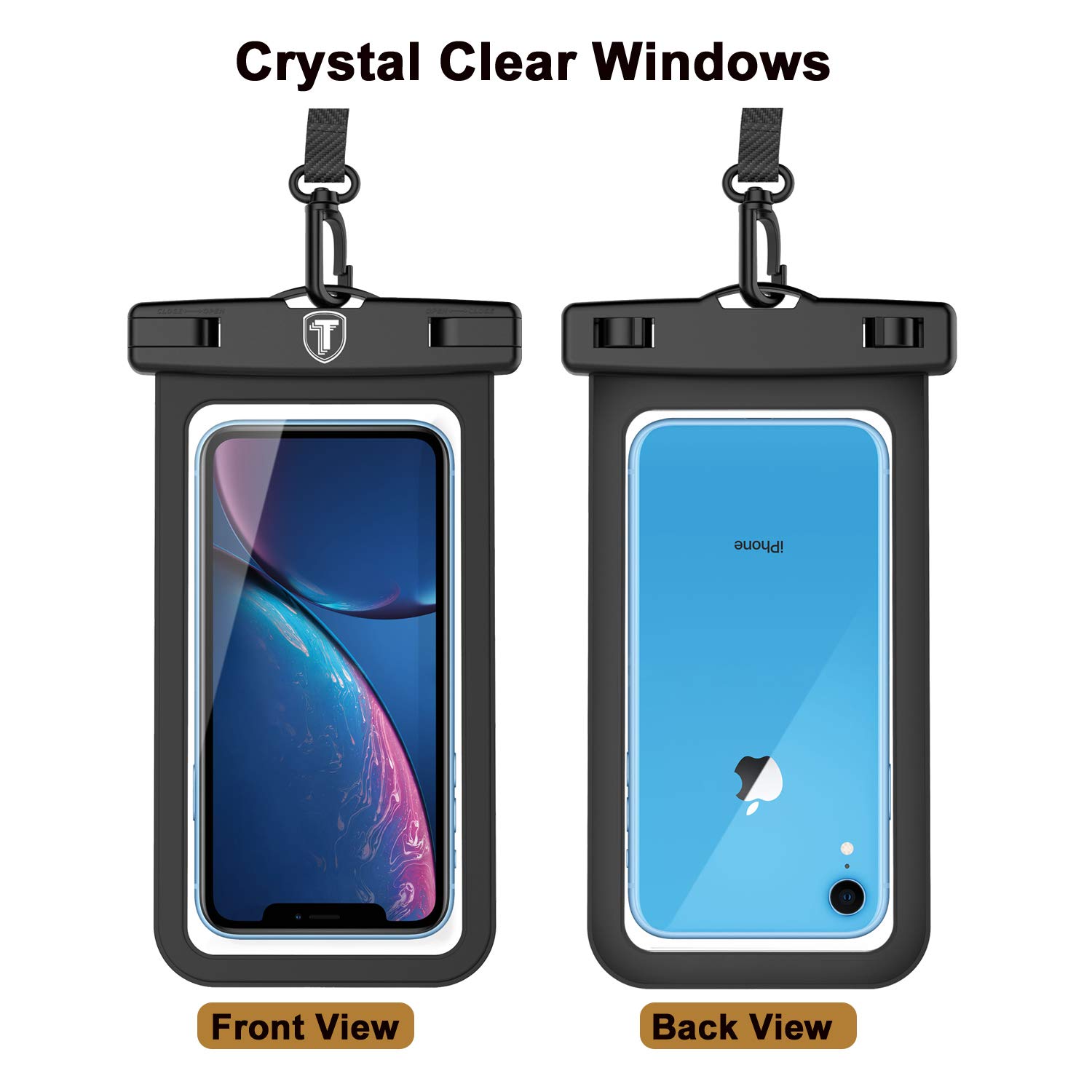 Waterproof Phone Pouch for Samsung Galaxy S25 Ultra/S24+/S23/S22/S21 FE/Note 20 & iPhone 16 Pro Max - IPX8 Dry Bag Case [2-Pack, Black] - Perfect for Swimming, Beach, Kayaking and Outdoor Activities
