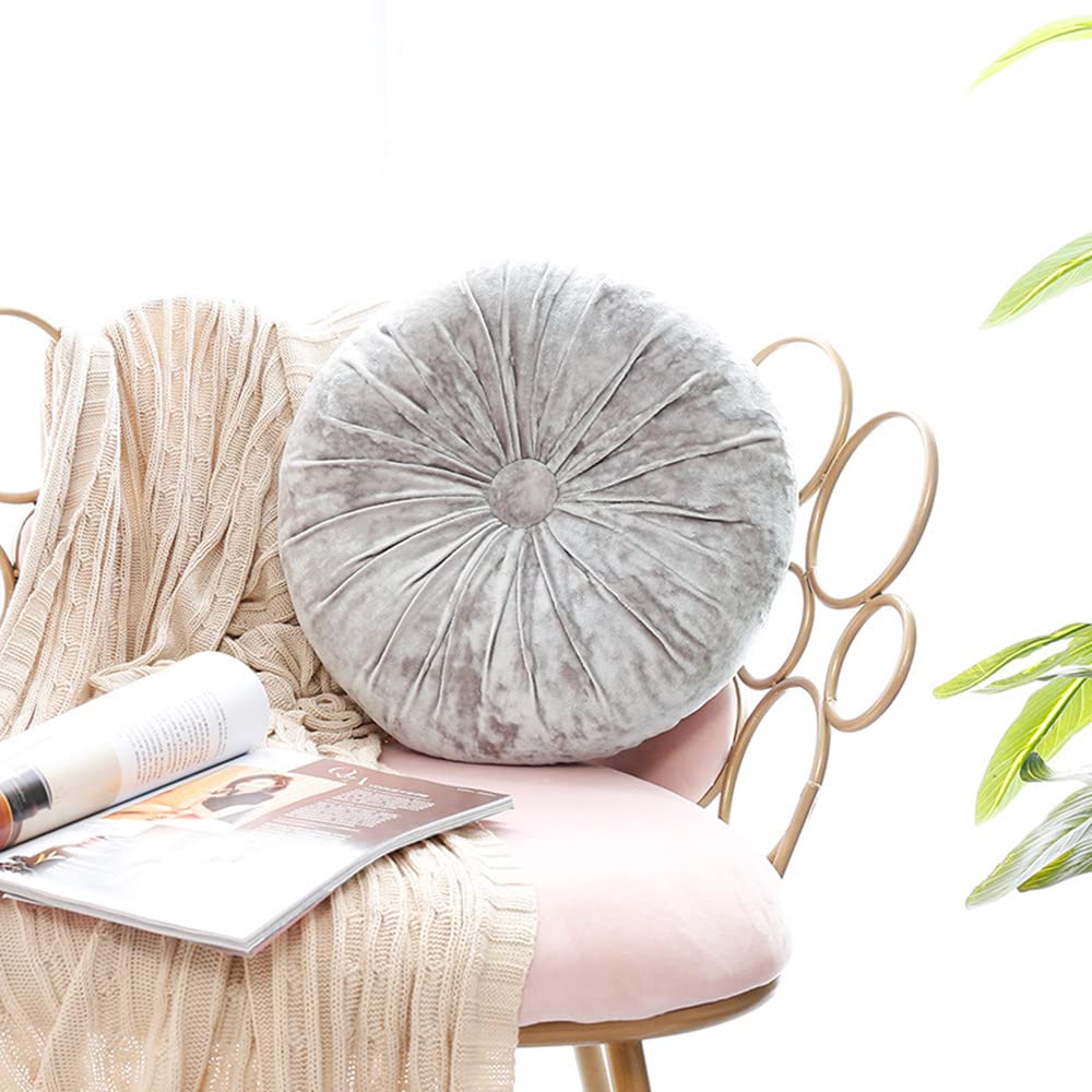 GXYR Round Velvet Cushion - 3D Pumpkin Decorative Pillow for Sofa, Chair, Bed & Car - Soft Home Decor Accent for Living Room, Nursery & Seasonal Fall Decorations