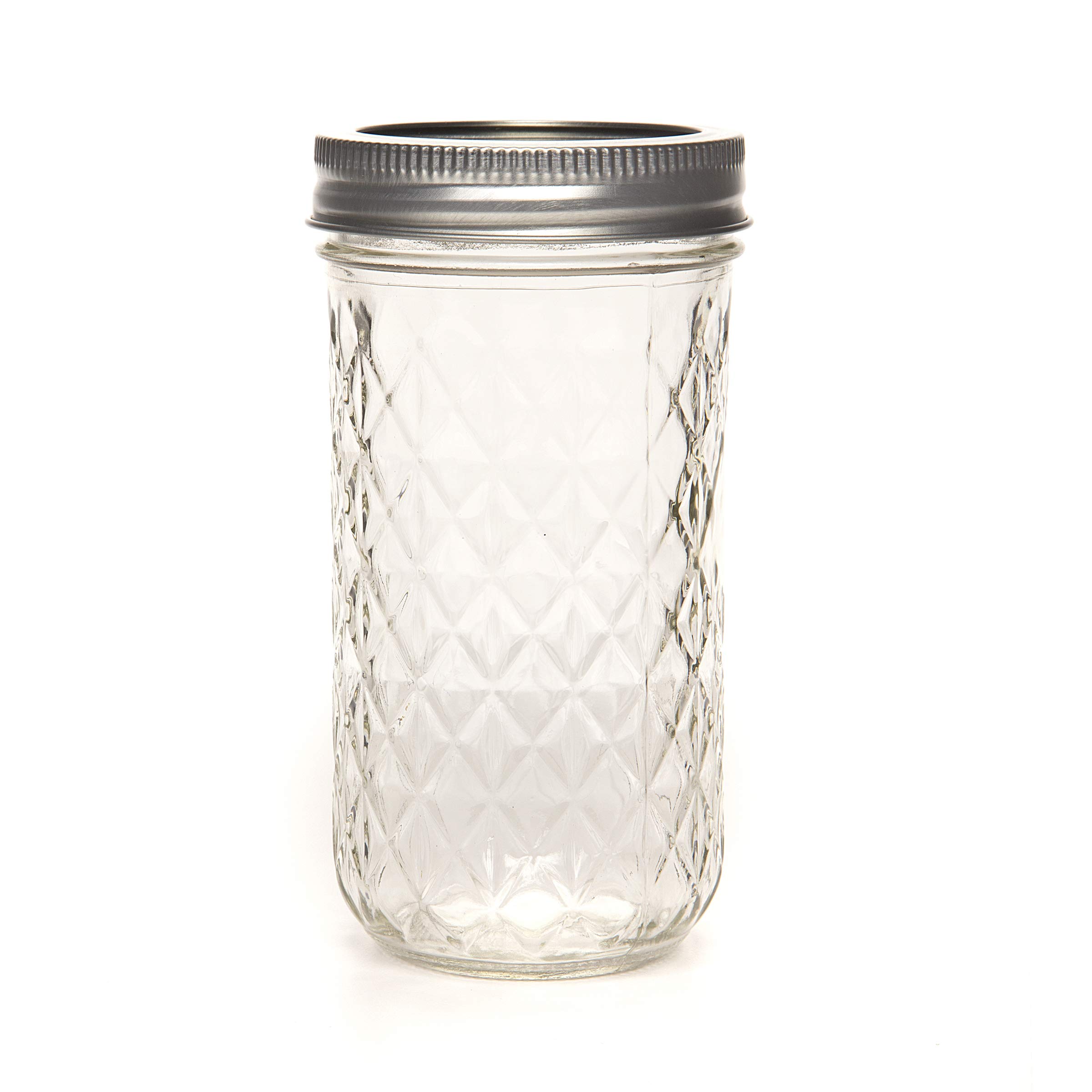 Ball Mason 12oz Quilted Jelly Jars with Lids and Bands - Set of 12 Glass Canning Jars for Homemade Jam, Pickles & DIY Crafts - Perfect for Food Storage, Gift Giving & Home Decor