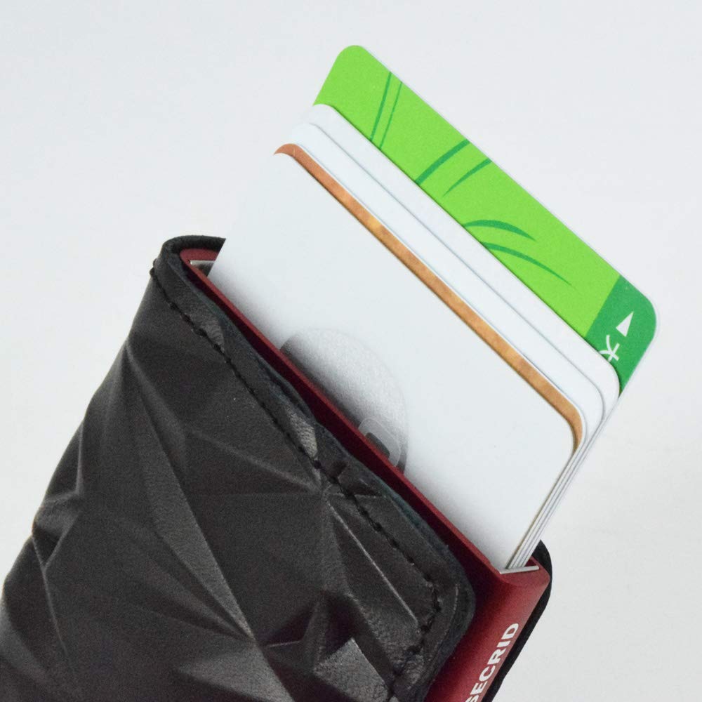 Secrid Miniwallet in Prism Black-Red - Slim RFID Blocking Wallet for Men & Women | Perfect for Travel, Everyday Use & Contactless Payment Protection