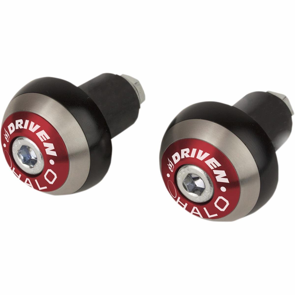 Driven Racing Halo Bar End Weights - Red, Universal Fit for Motorcycles | Improve Grip & Reduce Vibrations for Comfortable Riding