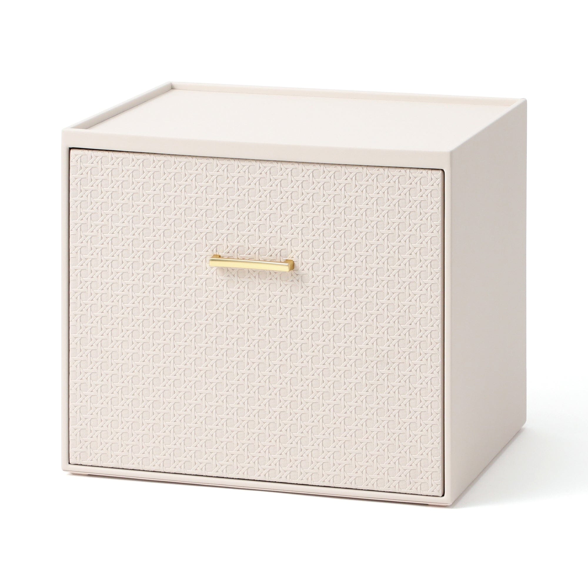 Embossed Stacking Drawer Organizer - Large Ivory Storage Box for Closet, Bathroom & Office Organization | Perfect for Jewelry, Makeup & Small Items