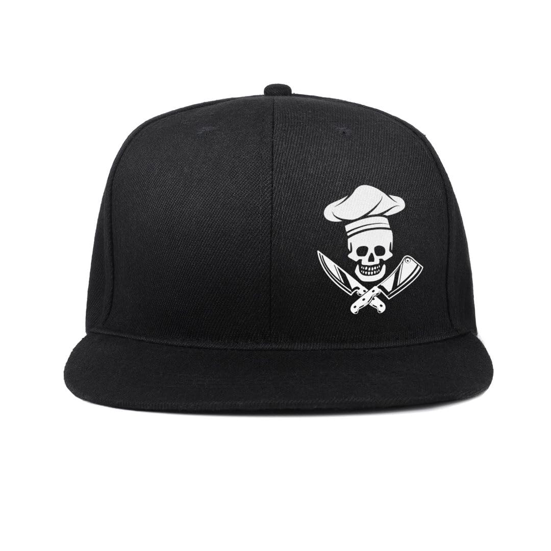 Negi Snapback Hats for Men - Black Adjustable Trucker Hat for Dad & Boys, Baseball Cap with Skull Design | Perfect for Casual Wear, Sports & Outdoor Activities