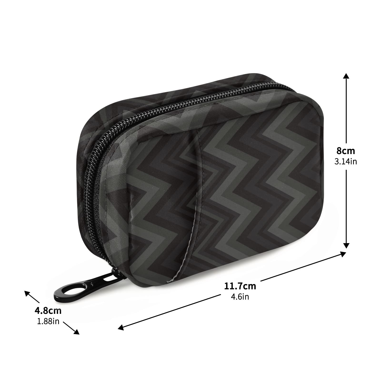 Dark Gray Geometric Travel Pill Organizer - 7 Day Weekly Pill Case with Small Compartments, Cute Vitamin Holder & Medicine Box for Daily Use - Perfect for Travel, Work, and Home Organization