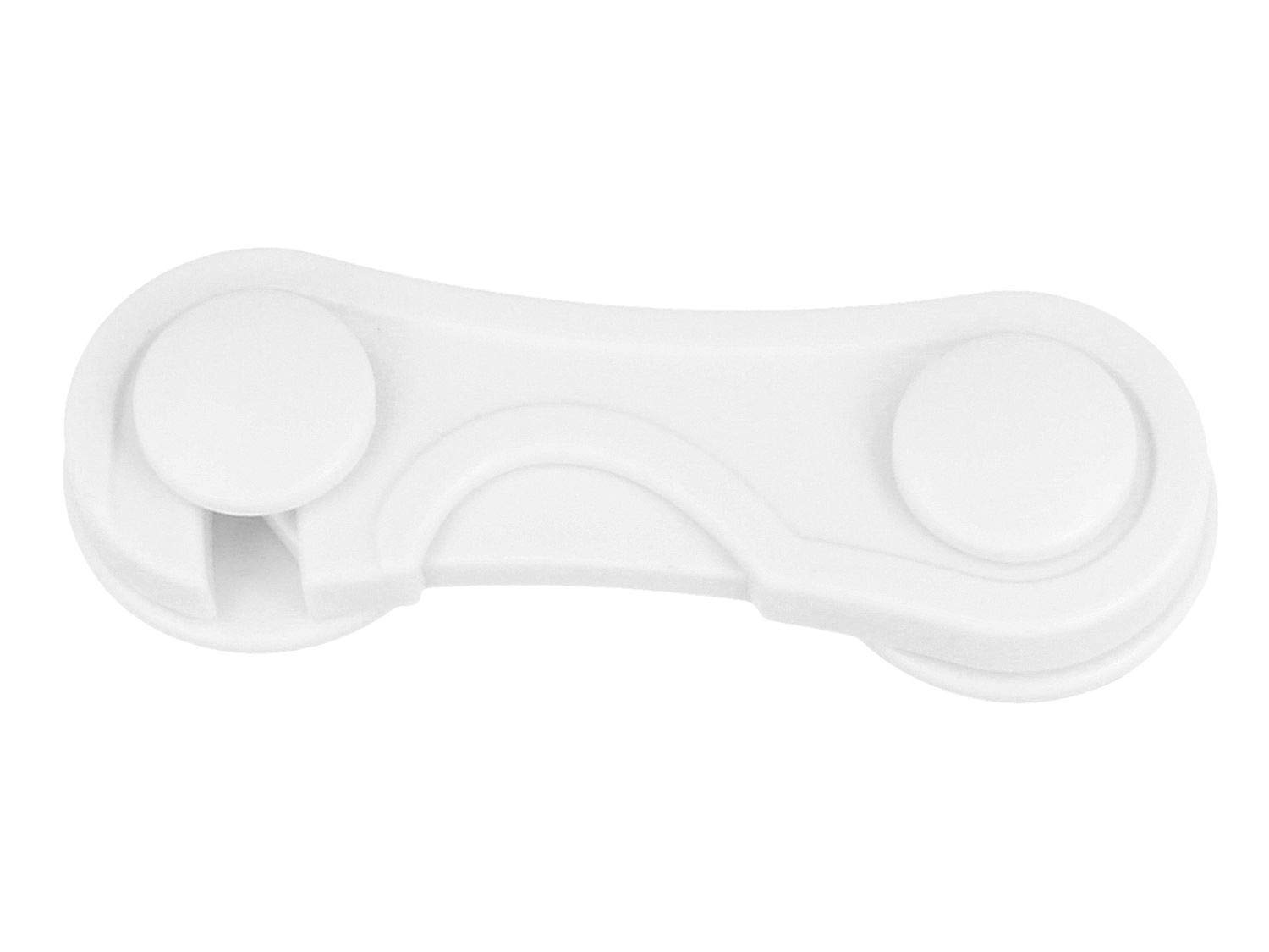 Amig Front Security Lock - Childproof Cabinet & Drawer Latch (White) - Prevent Accidental Opening for Baby Safety - Ideal for Kitchen, Bathroom & Nursery Childproofing