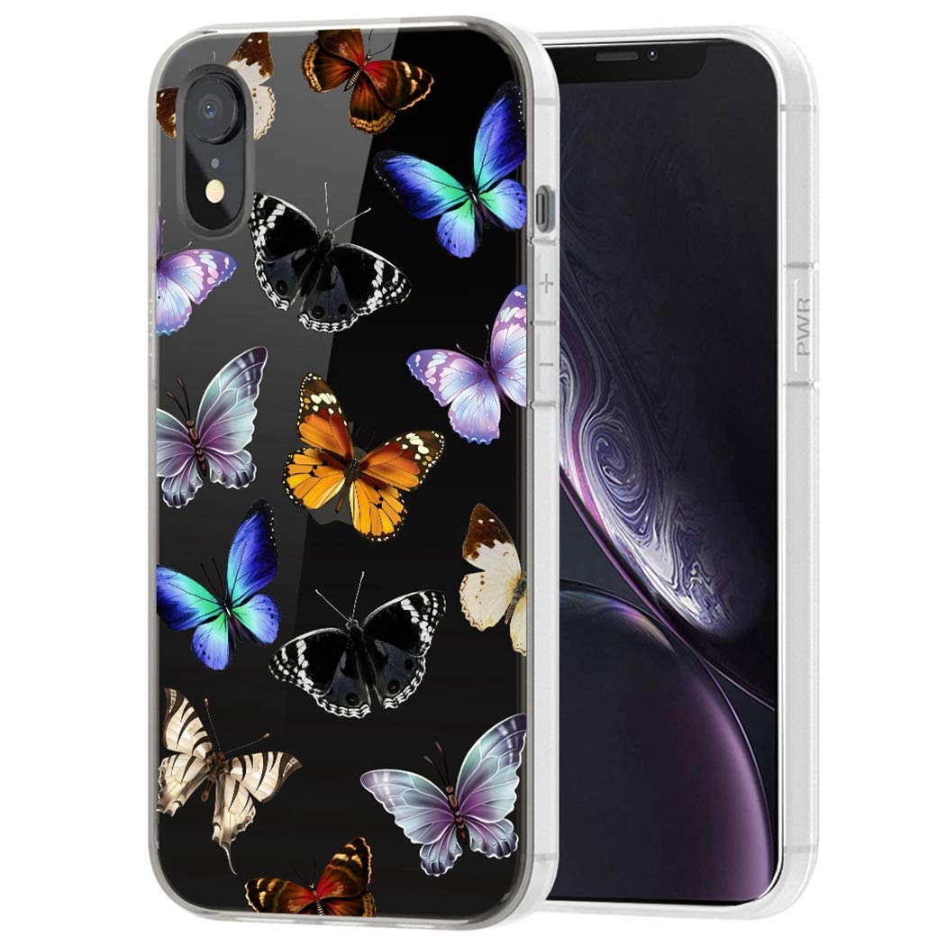 **iPhone XR Case 6.1 Inch - Soft Clear TPU Shockproof Protective Phone Cover for Women & Girls, Colorful Butterfly Design - Perfect for Everyday Use, Travel & Gift Giving**
