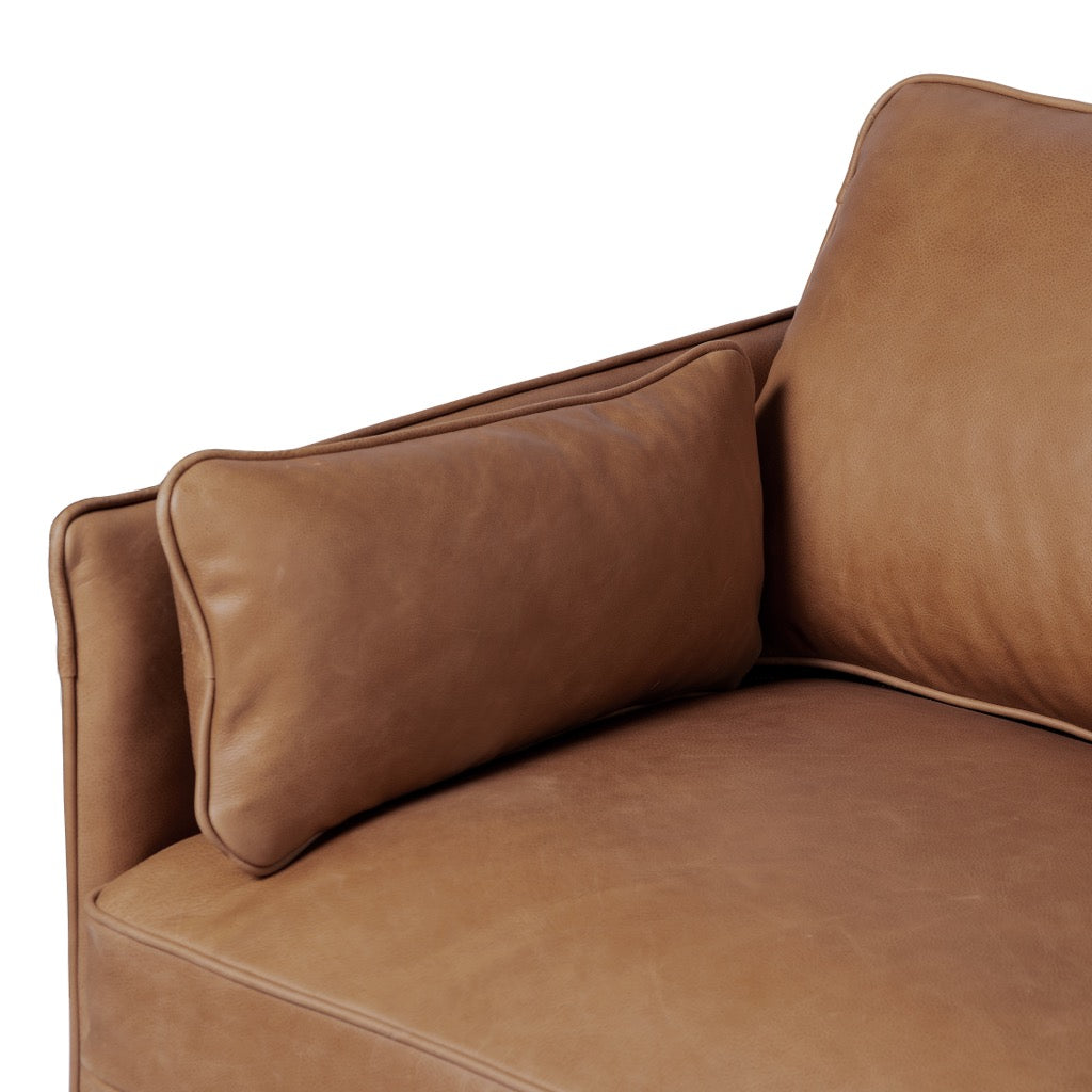 Reese Sofa - Palermo Cognac Leather Living Room Couch for Modern Home Decor | Perfect for Lounge, Family Room & Office