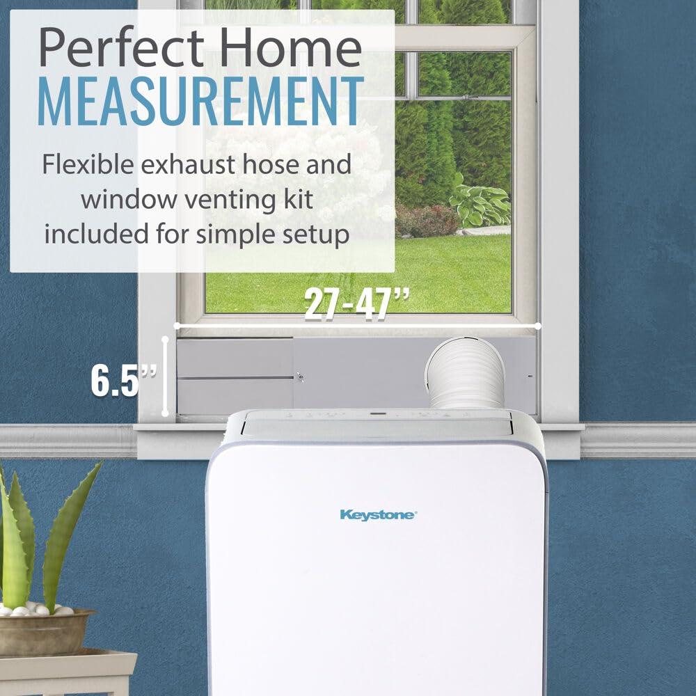 Keystone 8000 BTU Portable Air Conditioner - Compact Cooling for Small Rooms, Bedrooms & Offices | Energy Efficient AC Unit with Easy Installation