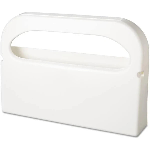 White Plastic 1/2 Fold Toilet Seat Cover Dispenser - Sanitary Bathroom Essential for Home, Office & Public Restrooms - Easy Installation & Hygienic Protection
