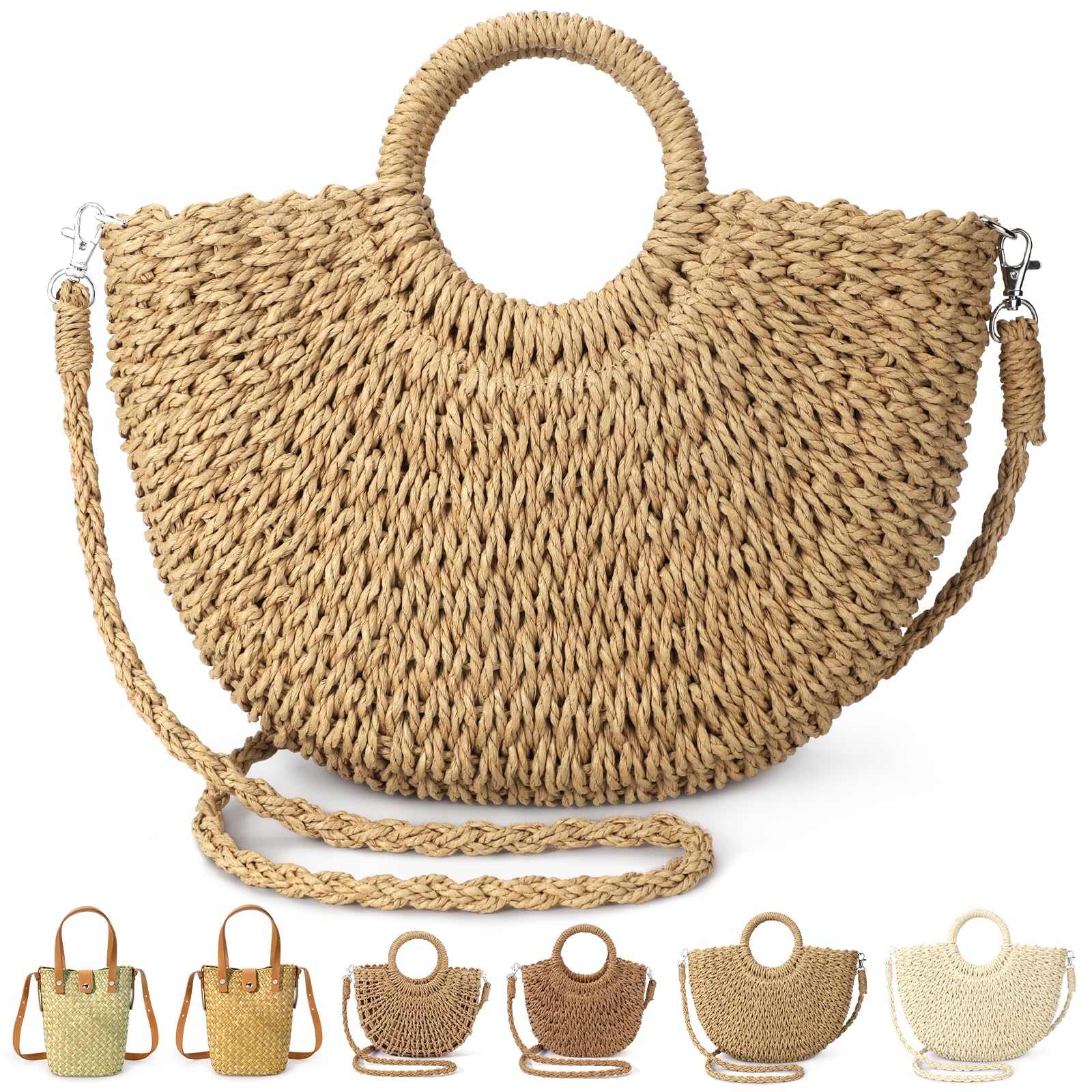 EIMMBD Women's Straw Bags - Stylish Beach Clutch, Crossbody & Tote Handbags for Summer | Perfect for Vacation, Pool Party & Boho Outfits
