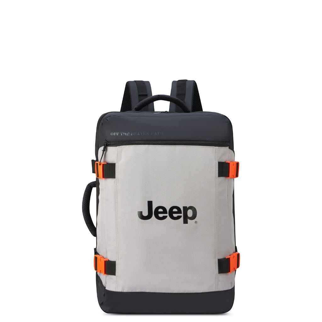 Jeep Carry On Lightweight Travel Backpack - Water-Resistant Grey Drizzle Hiking Backpack for Outdoor Adventures, Commuting & Air Travel