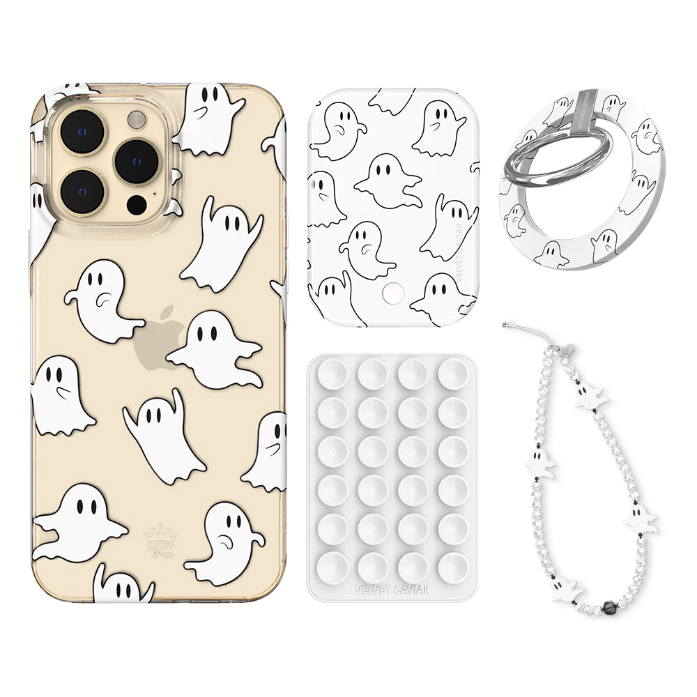 Ghosted iPhone Bundle Set - Anti-Slip Grip for iPhone 12/13/14/15 Pro Max - Perfect for Gym, Running & Outdoor Activities