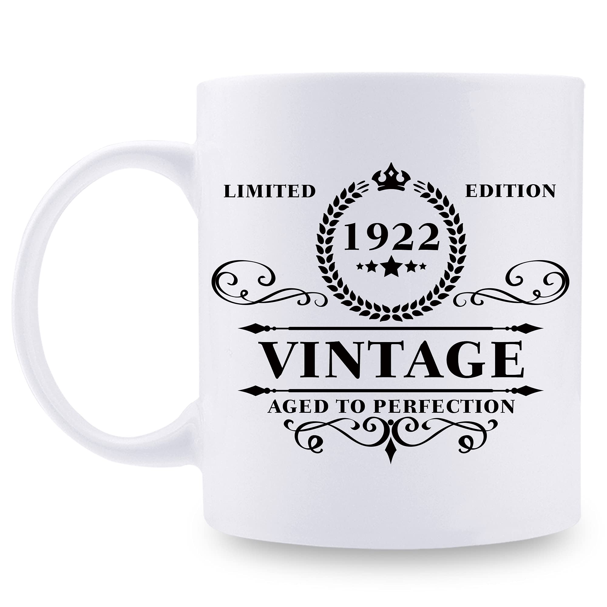 1922 Vintage 11 oz Coffee Mug - Unique Birthday Gift for Women, Men, Grandpa, Grandma, Dad, Mom, Friends & Coworkers - Perfect for Coffee Lovers & Nostalgic 1922 Birth Year Celebrations