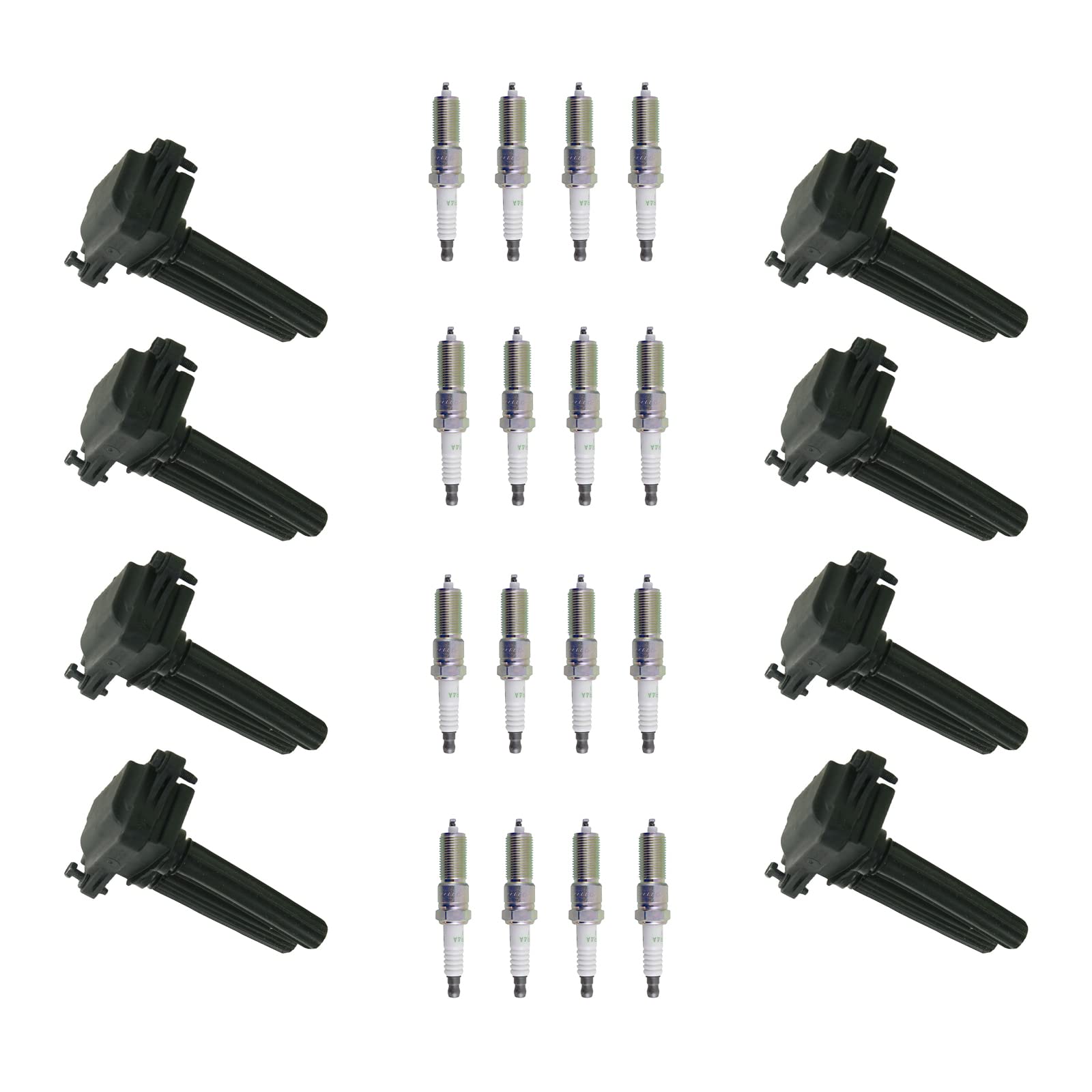 High Performance Ignition Coil & Spark Plug Kit - Compatible with 2006-2008 Chrysler 300, 2007-2008 Dodge Aspen/Charger/Durango/Magnum, Ram 1500/2500/3500, Jeep Commander/Grand Cherokee - Perfect for Engine Tune-Up & Performance Enhancement