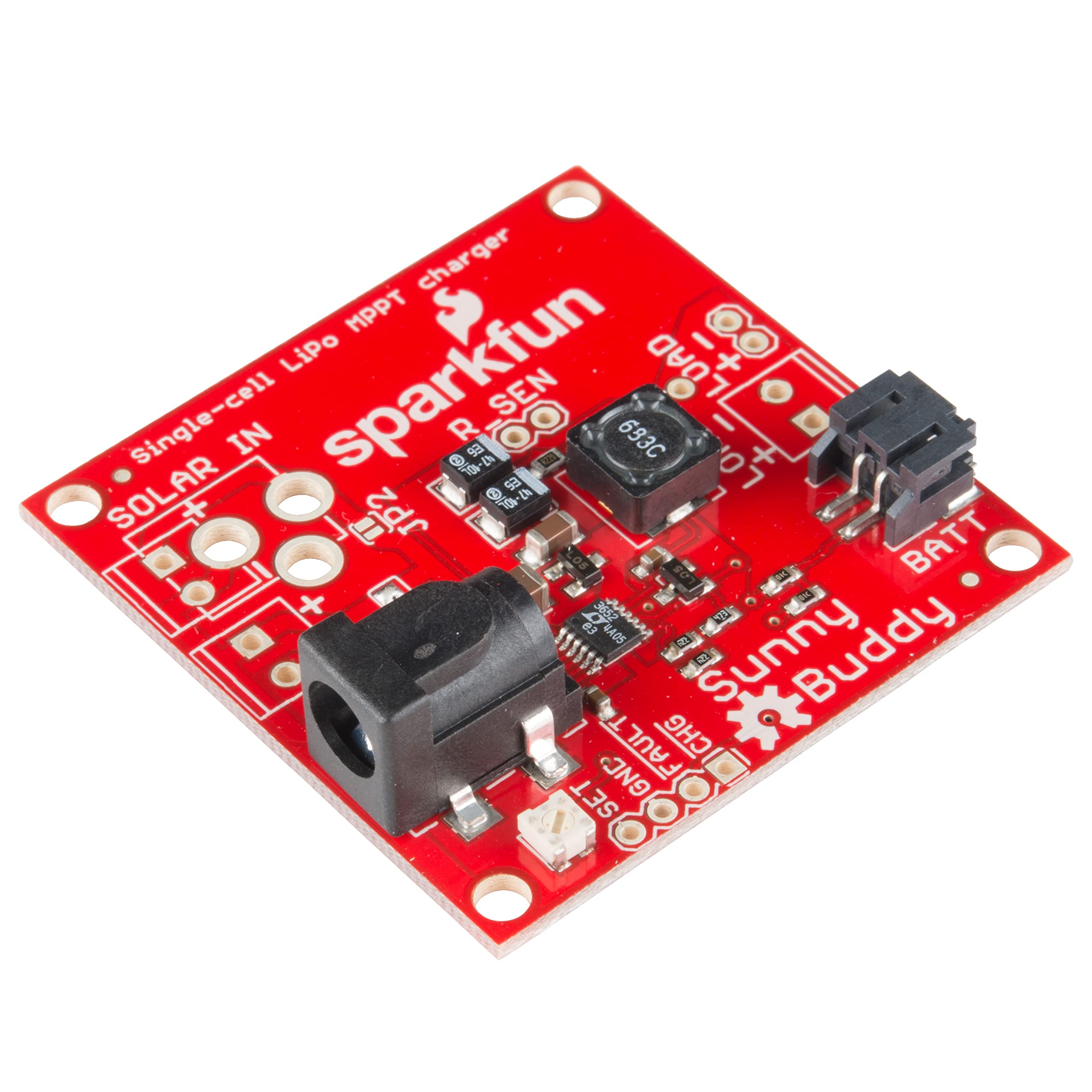 SparkFun Sunny Buddy MPPT Solar Charger - 2A Single-Cell LiPo Battery Charger with LT3652 Power Tracking | Perfect for Outdoor Solar Projects, Portable Devices & DIY Electronics