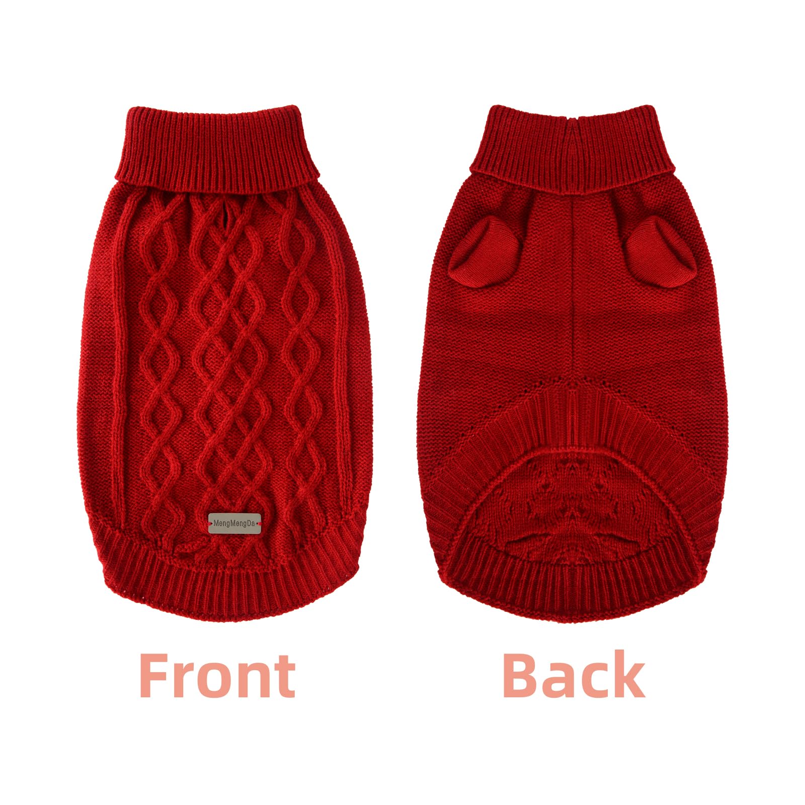 Warm Dog Sweater for Small Breeds - Christmas Pet Knit Pullover for Poodle, Westie & Pomeranian Puppies (Red, Size S) | Cozy Winter Outfit for Indoor & Outdoor Activities