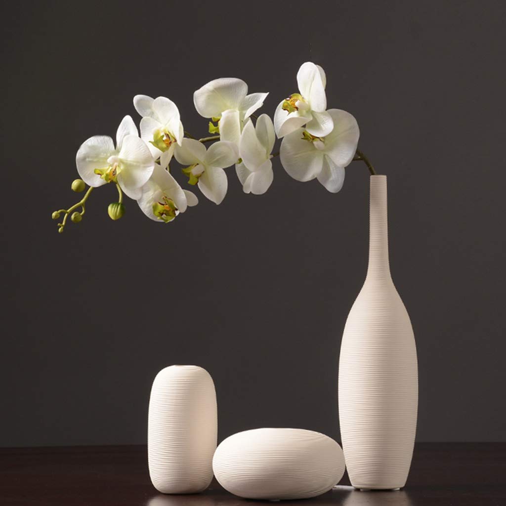 3-Piece Ceramic Vase Set - Mini Decorative Vases for Home & Office Decor - White Tabletop & Bookshelf Ornaments - Perfect Gift for Housewarming, Wedding & Interior Design