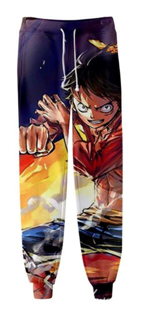 One Piece Luffy Anime Sweatpants for Men - 3D Printed Joggers Pants with Drawstring, Comfortable Sport Trousers for Cosplay, Anime Conventions & Casual Wear