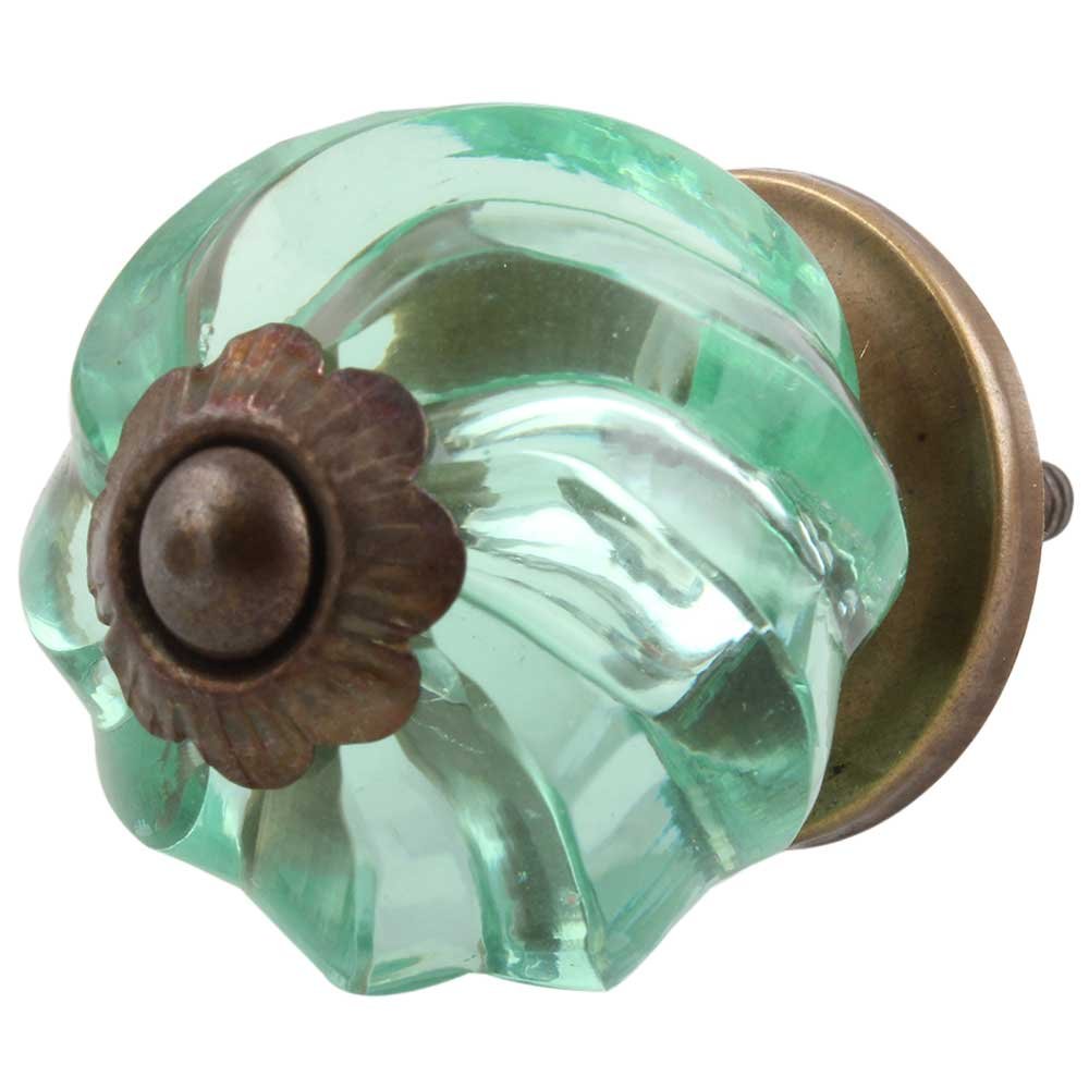 2-Pack Crystal Glass Mint Drawer Knobs - Elegant Kitchen Cabinet Hardware, Dresser & Door Pulls for Home Decor - Perfect for Modern Kitchens, Bathrooms & Bedroom Furniture