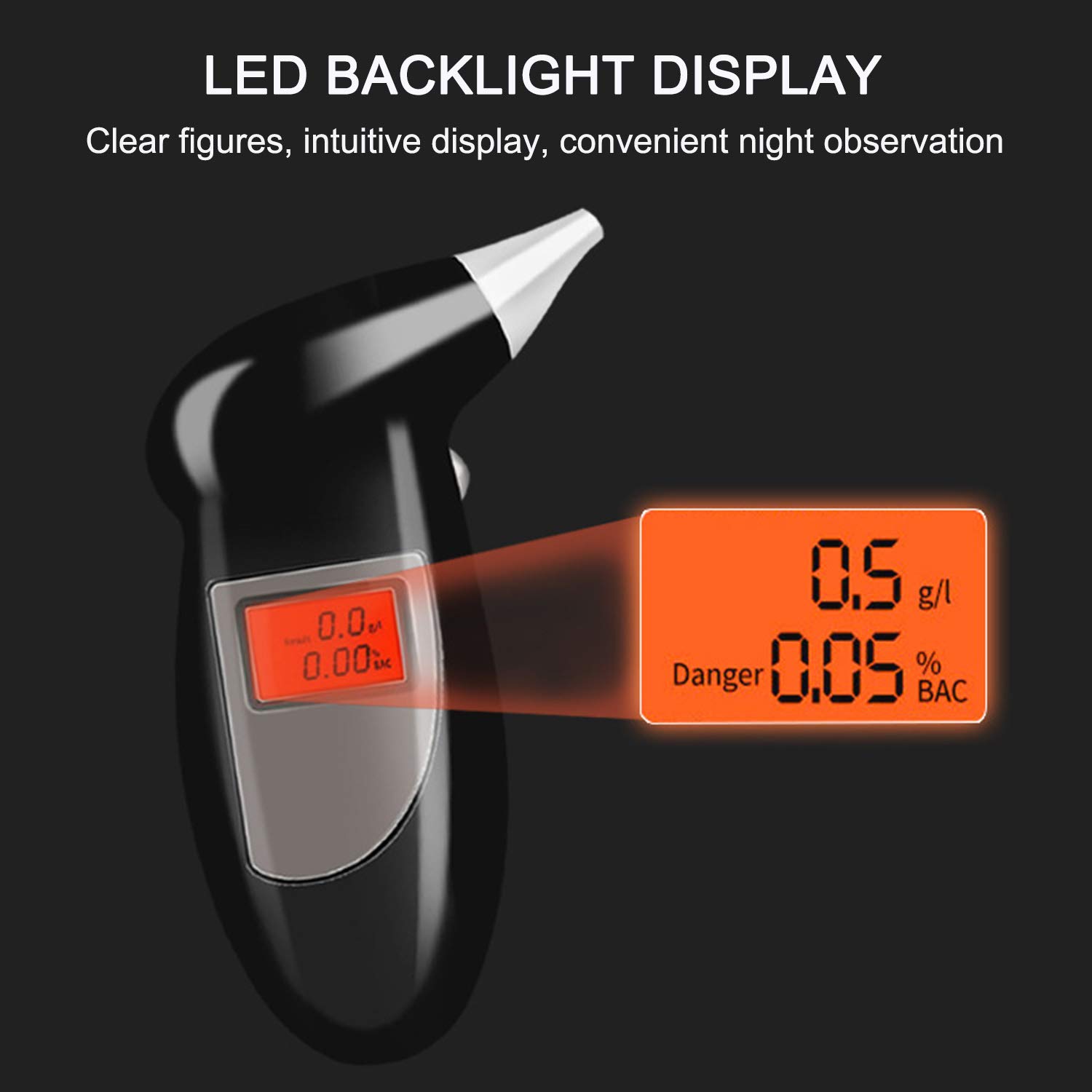 Professional Portable Breathalyzer - Accurate Personal & Car Alcohol Tester for Safety, Workplace, and Law Enforcement Use