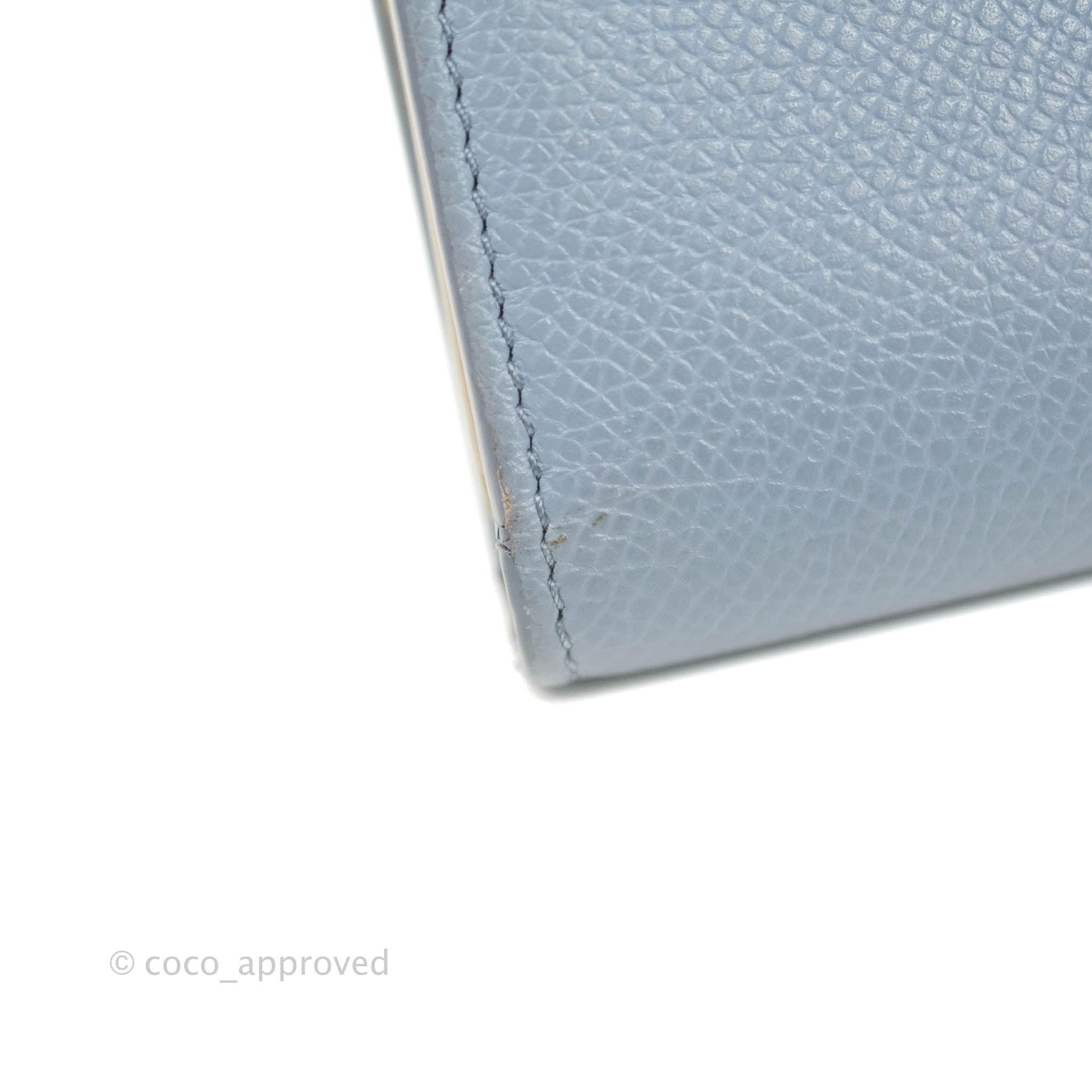 Celine Medium Wallet in Grained Leather - Blue/Taupe Strap | Luxury Women's Wallet for Everyday Use & Travel